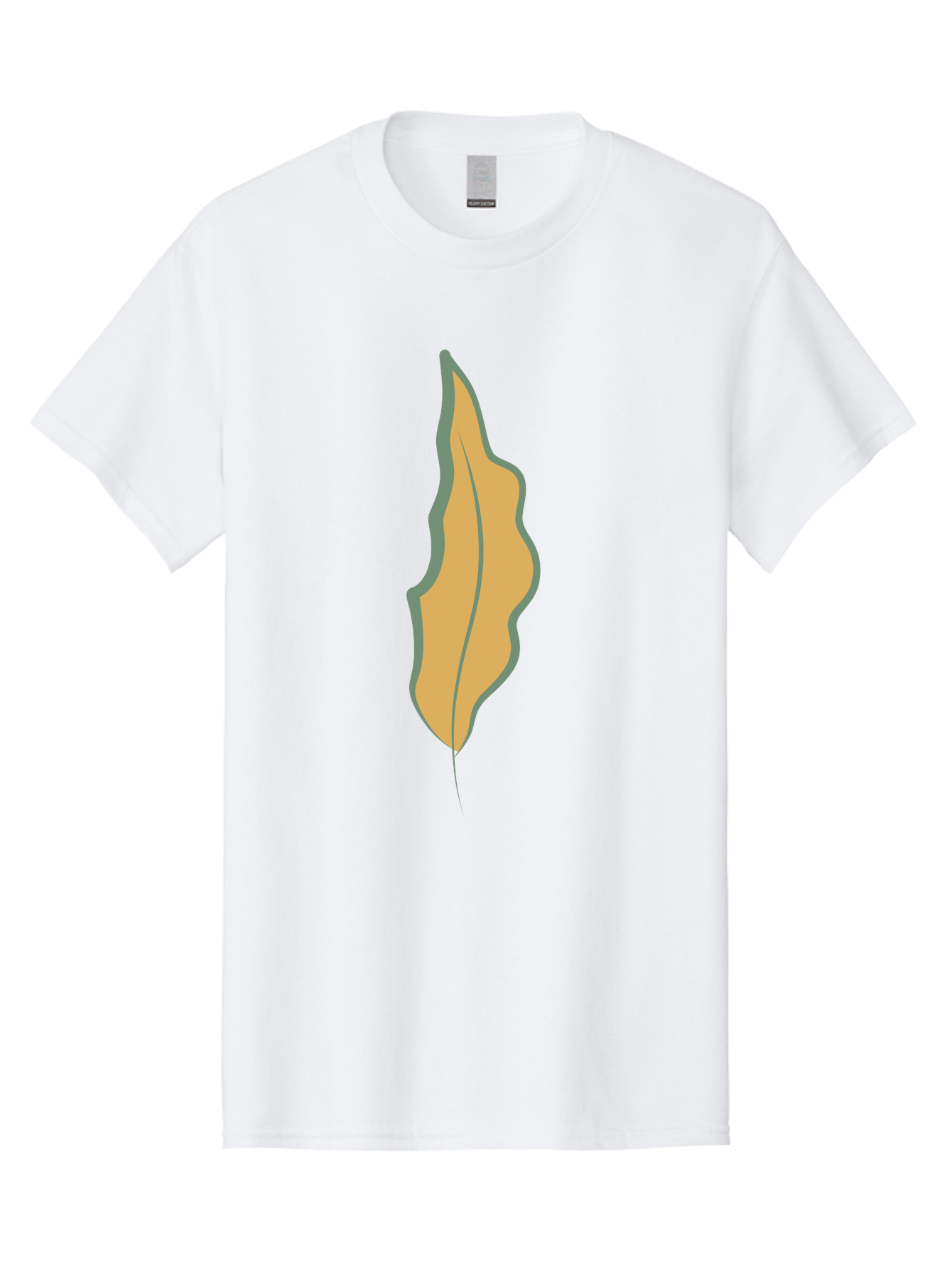 Yellow-Leaf-2 Men'S Graphic Tee, 100% Cotton, Comfortable Casual Summer Wear, Machine Washable, Yellow Leaf, Autumn Leaf, Foliage, Leaf Illustration, Simple Design, Digital Art, Orange Color, Gray Outline Aae086 13