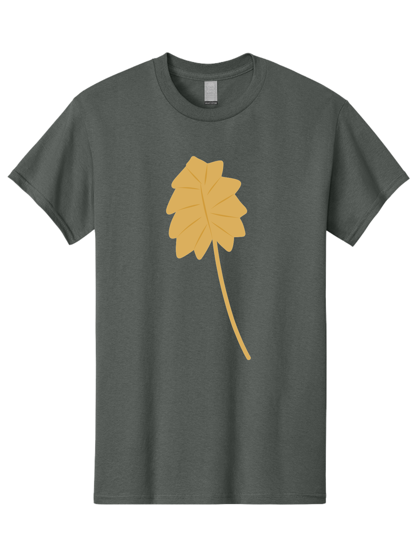 Yellow-Leaf Men'S Graphic Tee, 100% Cotton, Comfortable Casual Summer Wear, Machine Washable, Yellow Leaf, Autumn Leaf, Fall Foliage, Nature Illustration, Single Leaf, Simple Design, Leaf Icon, Graphic Leaf Aae087 3