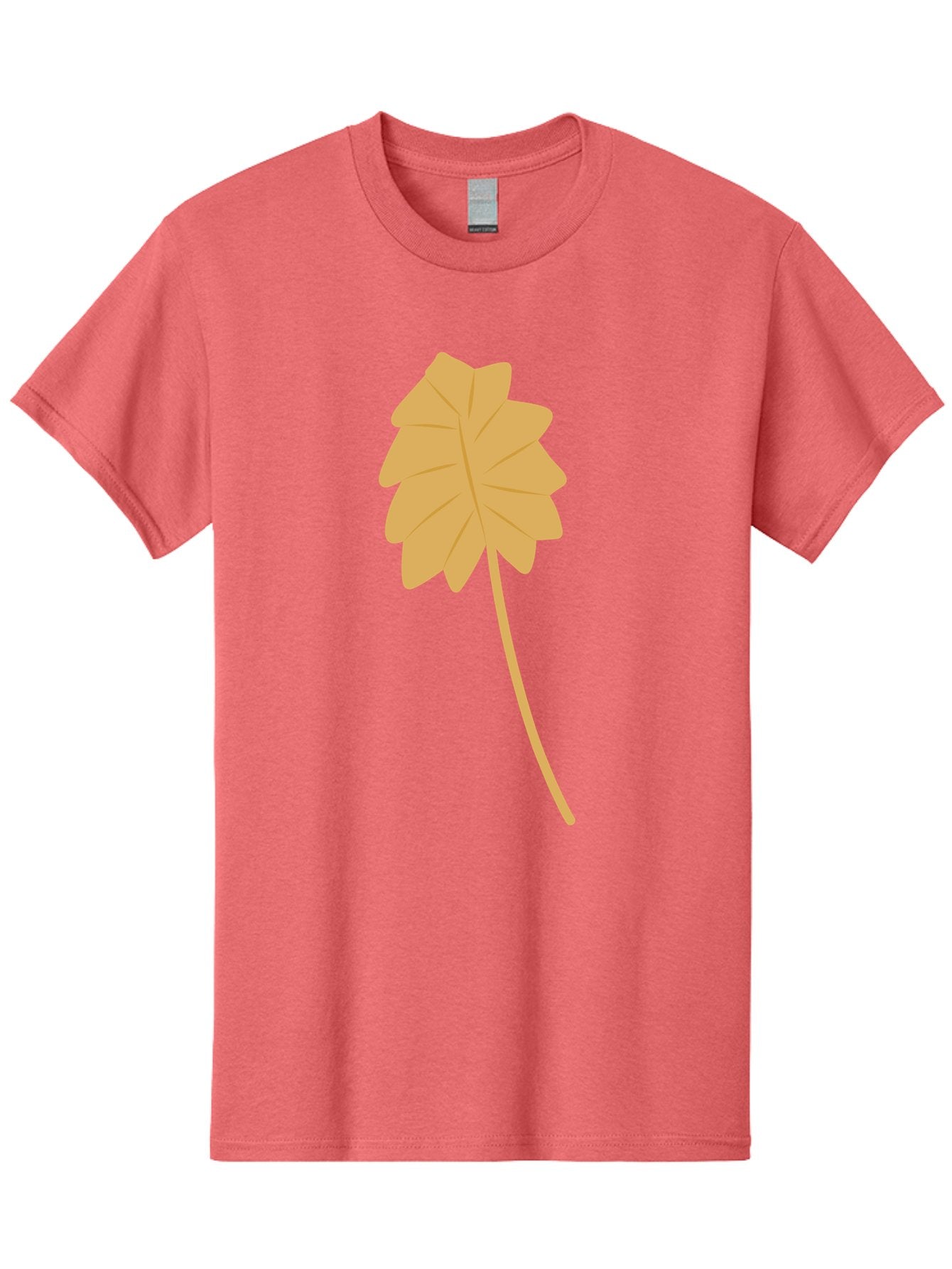 Yellow-Leaf Men'S Graphic Tee, 100% Cotton, Comfortable Casual Summer Wear, Machine Washable, Yellow Leaf, Autumn Leaf, Fall Foliage, Nature Illustration, Single Leaf, Simple Design, Leaf Icon, Graphic Leaf Aae087 15
