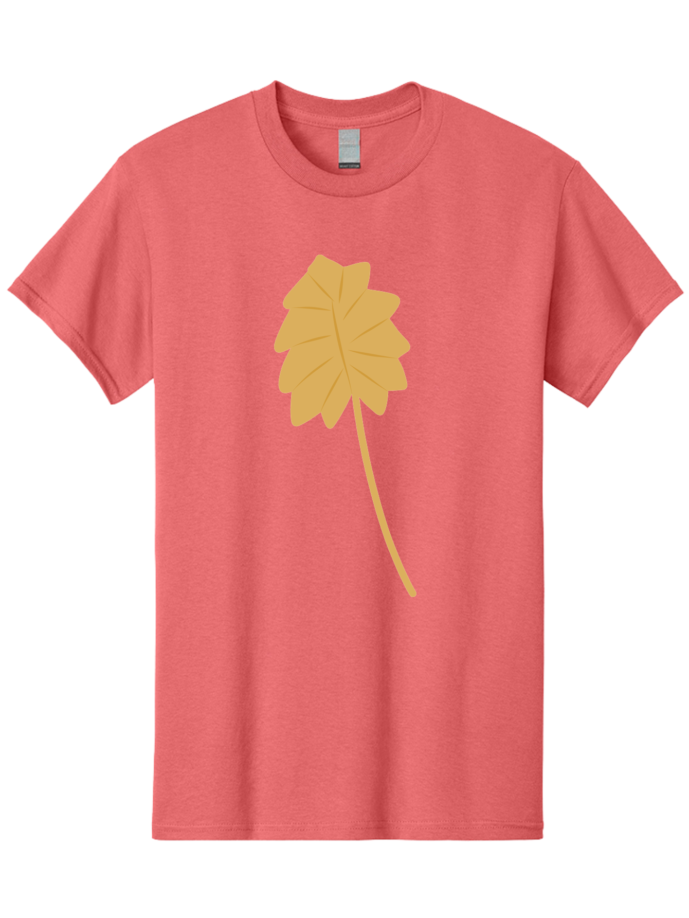 Yellow-Leaf Men'S Graphic Tee, 100% Cotton, Comfortable Casual Summer Wear, Machine Washable, Yellow Leaf, Autumn Leaf, Fall Foliage, Nature Illustration, Single Leaf, Simple Design, Leaf Icon, Graphic Leaf Aae087