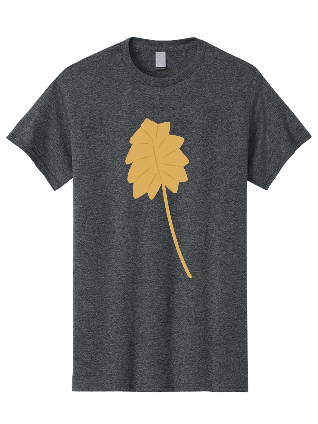 Yellow-Leaf Men'S Graphic Tee, 100% Cotton, Comfortable Casual Summer Wear, Machine Washable, Yellow Leaf, Autumn Leaf, Fall Foliage, Nature Illustration, Single Leaf, Simple Design, Leaf Icon, Graphic Leaf Aae087 10