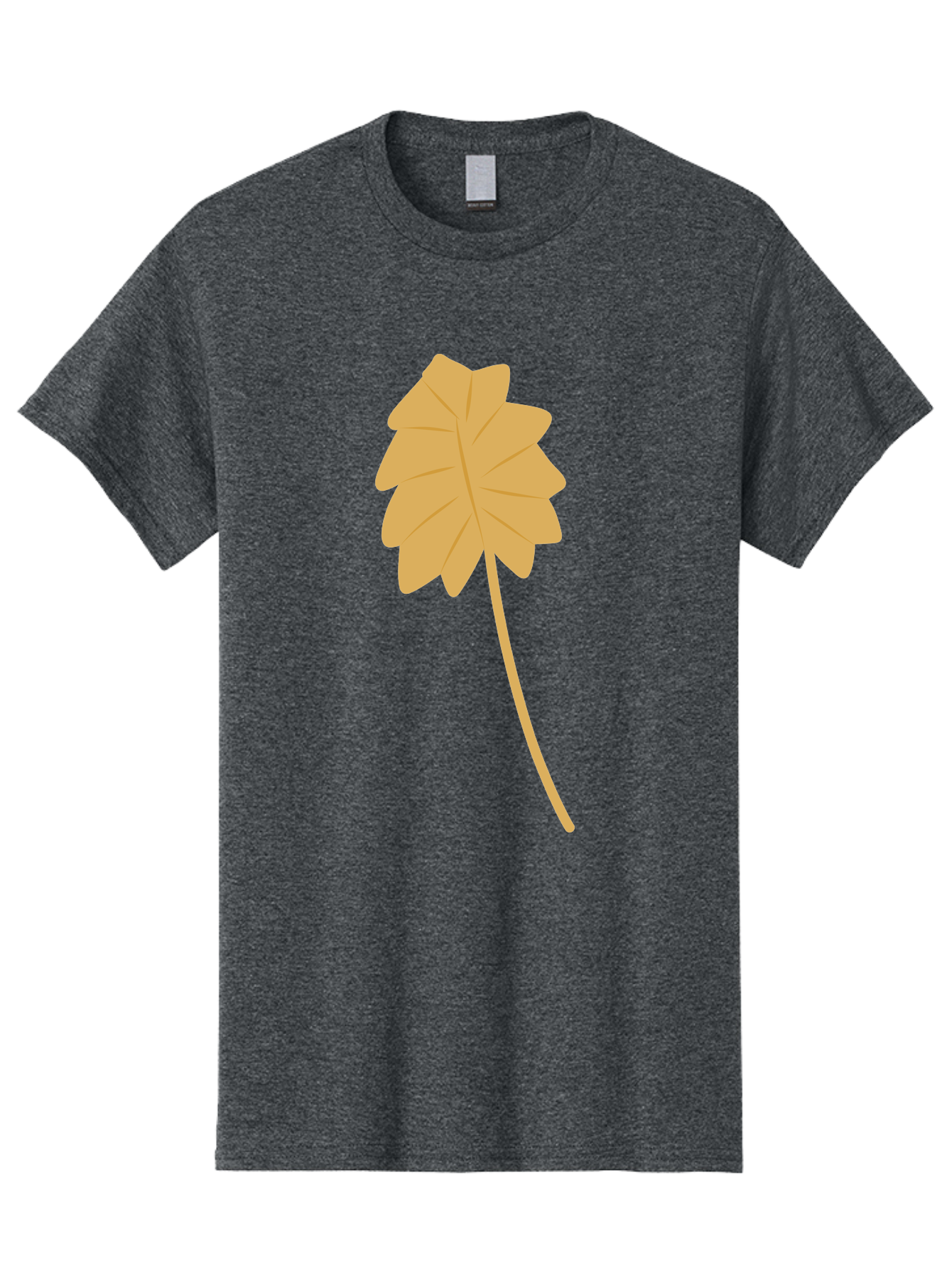 Yellow-Leaf Men'S Graphic Tee, 100% Cotton, Comfortable Casual Summer Wear, Machine Washable, Yellow Leaf, Autumn Leaf, Fall Foliage, Nature Illustration, Single Leaf, Simple Design, Leaf Icon, Graphic Leaf Aae087 27