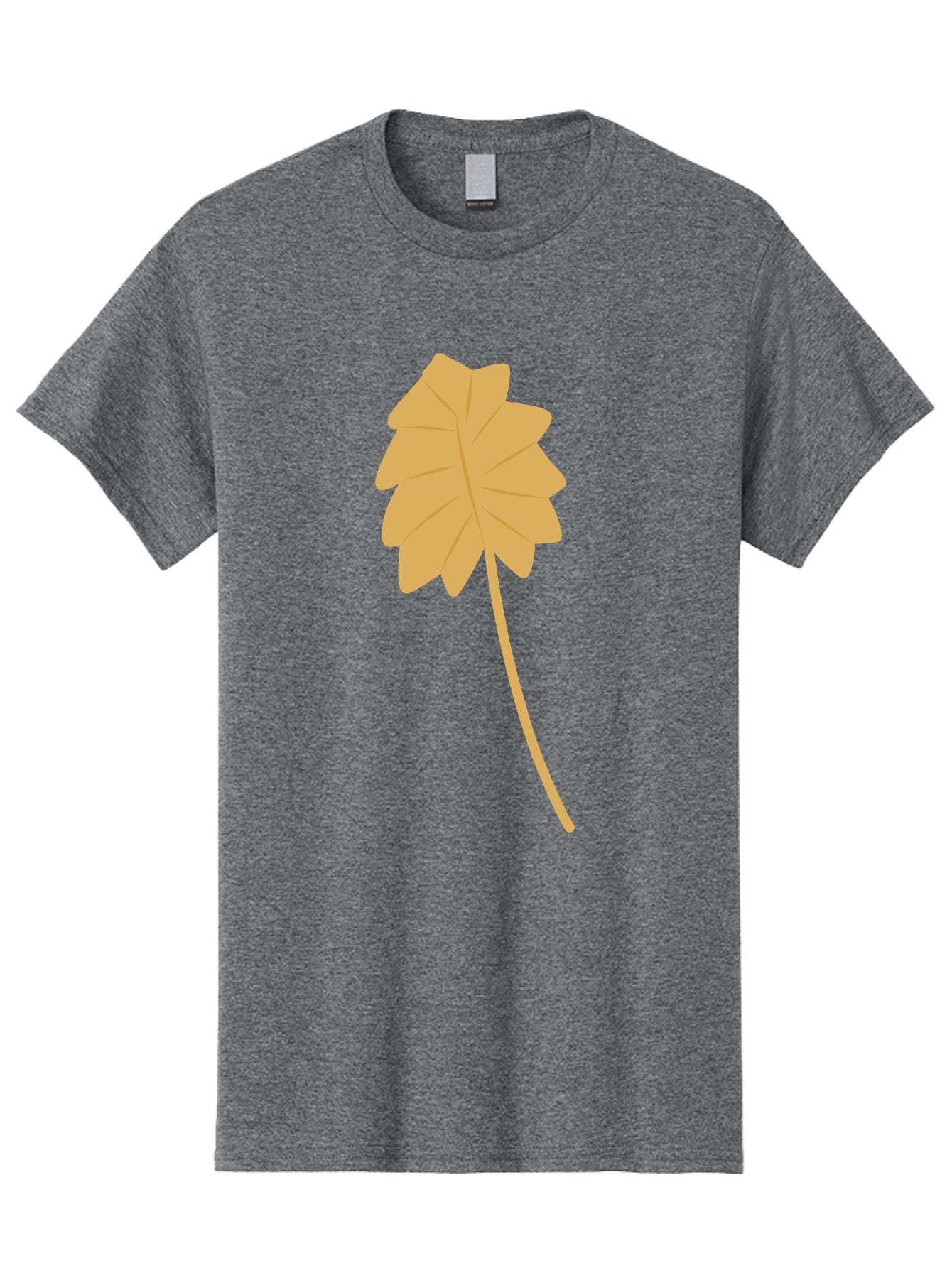 Yellow-Leaf Men'S Graphic Tee, 100% Cotton, Comfortable Casual Summer Wear, Machine Washable, Yellow Leaf, Autumn Leaf, Fall Foliage, Nature Illustration, Single Leaf, Simple Design, Leaf Icon, Graphic Leaf Aae087 3