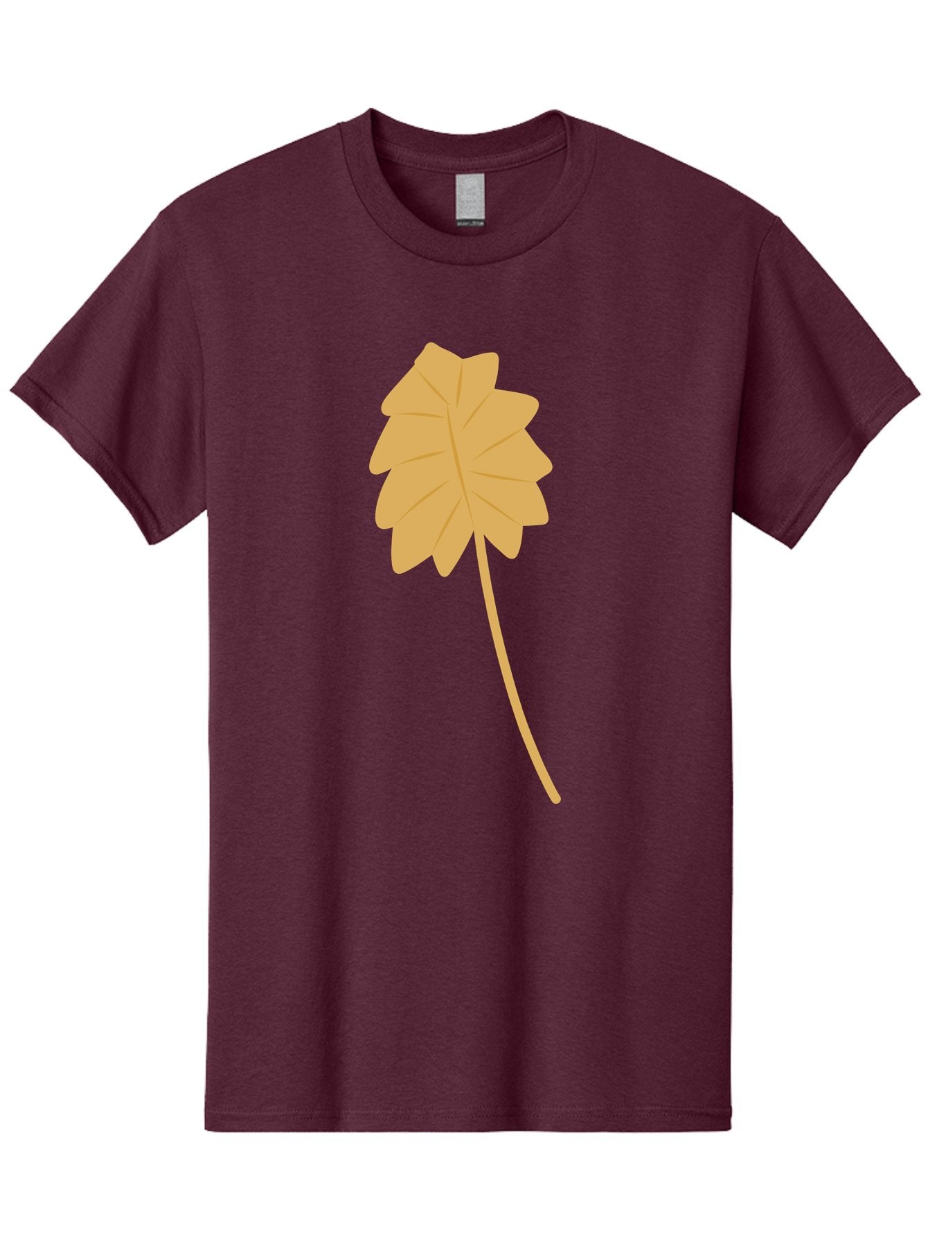 Yellow-Leaf Men'S Graphic Tee, 100% Cotton, Comfortable Casual Summer Wear, Machine Washable, Yellow Leaf, Autumn Leaf, Fall Foliage, Nature Illustration, Single Leaf, Simple Design, Leaf Icon, Graphic Leaf Aae087