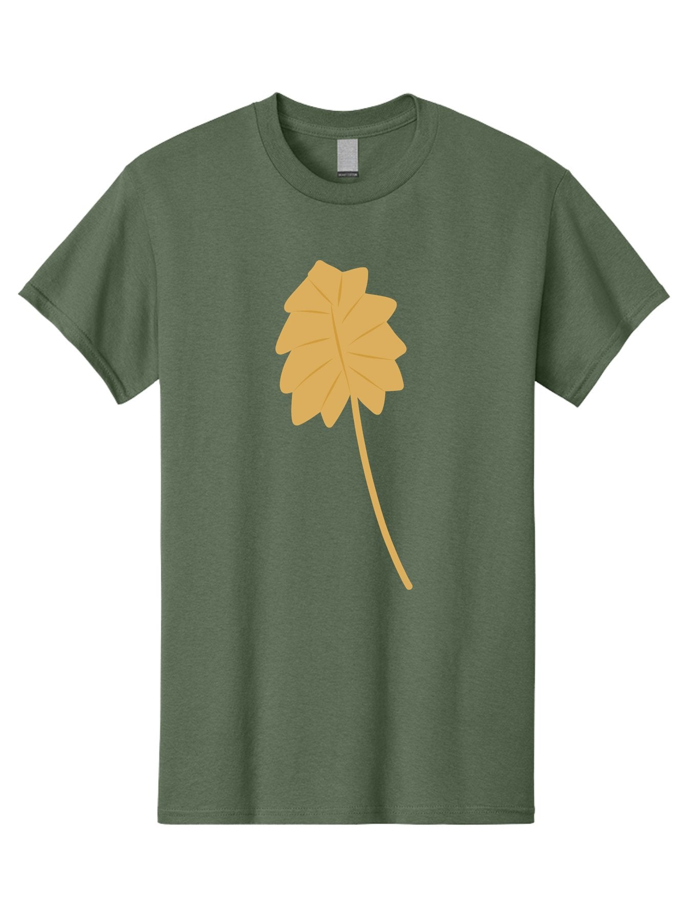 Yellow-Leaf Men'S Graphic Tee, 100% Cotton, Comfortable Casual Summer Wear, Machine Washable, Yellow Leaf, Autumn Leaf, Fall Foliage, Nature Illustration, Single Leaf, Simple Design, Leaf Icon, Graphic Leaf Aae087 8