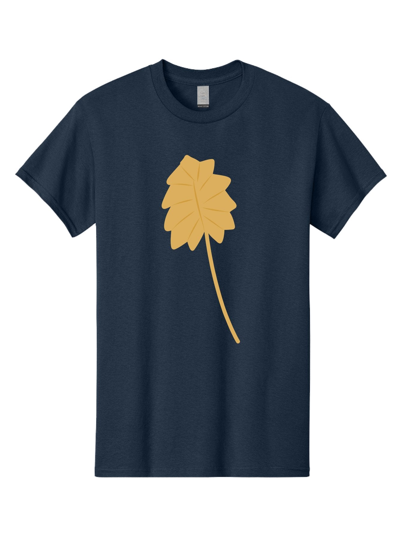 Yellow-Leaf Men'S Graphic Tee, 100% Cotton, Comfortable Casual Summer Wear, Machine Washable, Yellow Leaf, Autumn Leaf, Fall Foliage, Nature Illustration, Single Leaf, Simple Design, Leaf Icon, Graphic Leaf Aae087