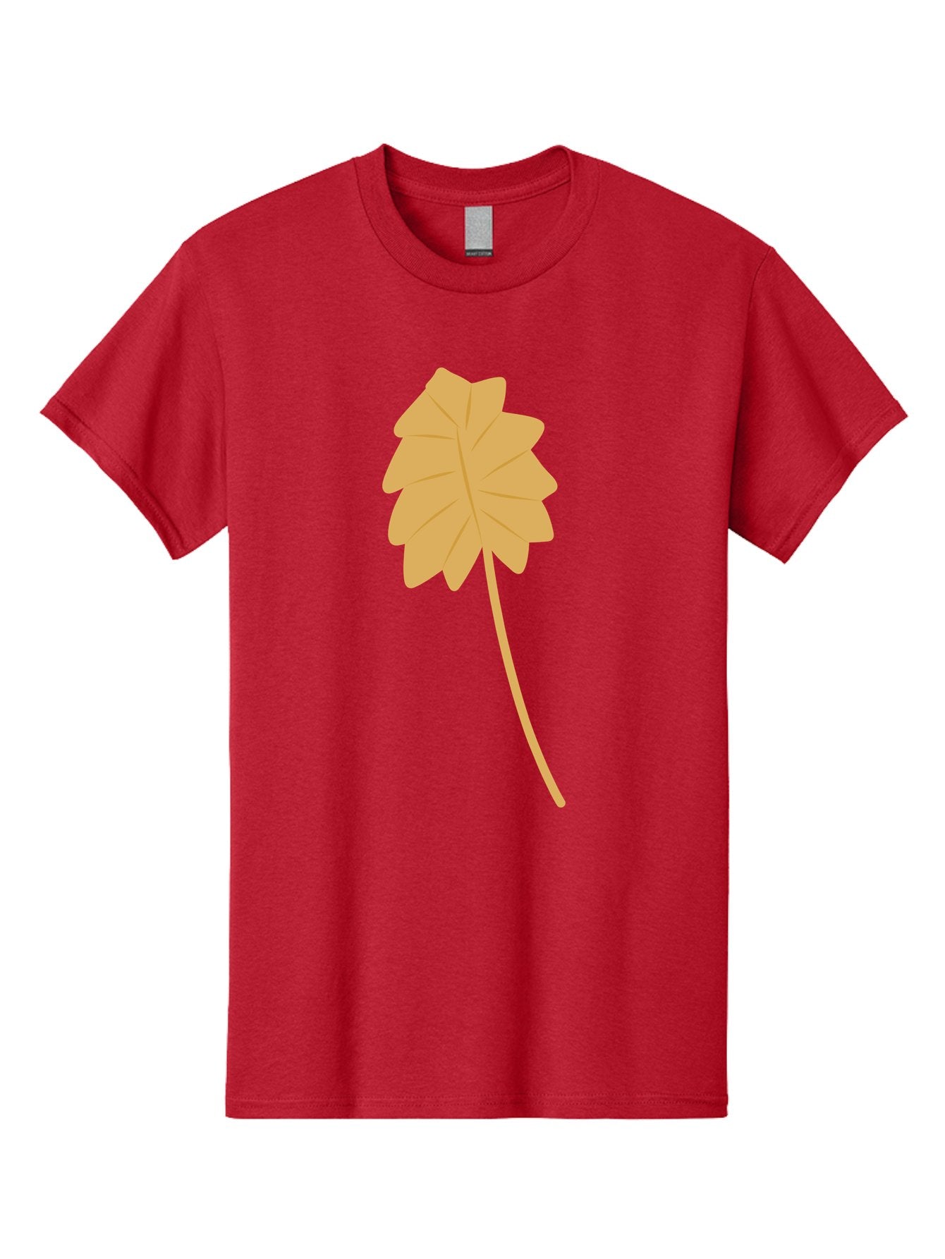 Yellow-Leaf Men'S Graphic Tee, 100% Cotton, Comfortable Casual Summer Wear, Machine Washable, Yellow Leaf, Autumn Leaf, Fall Foliage, Nature Illustration, Single Leaf, Simple Design, Leaf Icon, Graphic Leaf Aae087 7