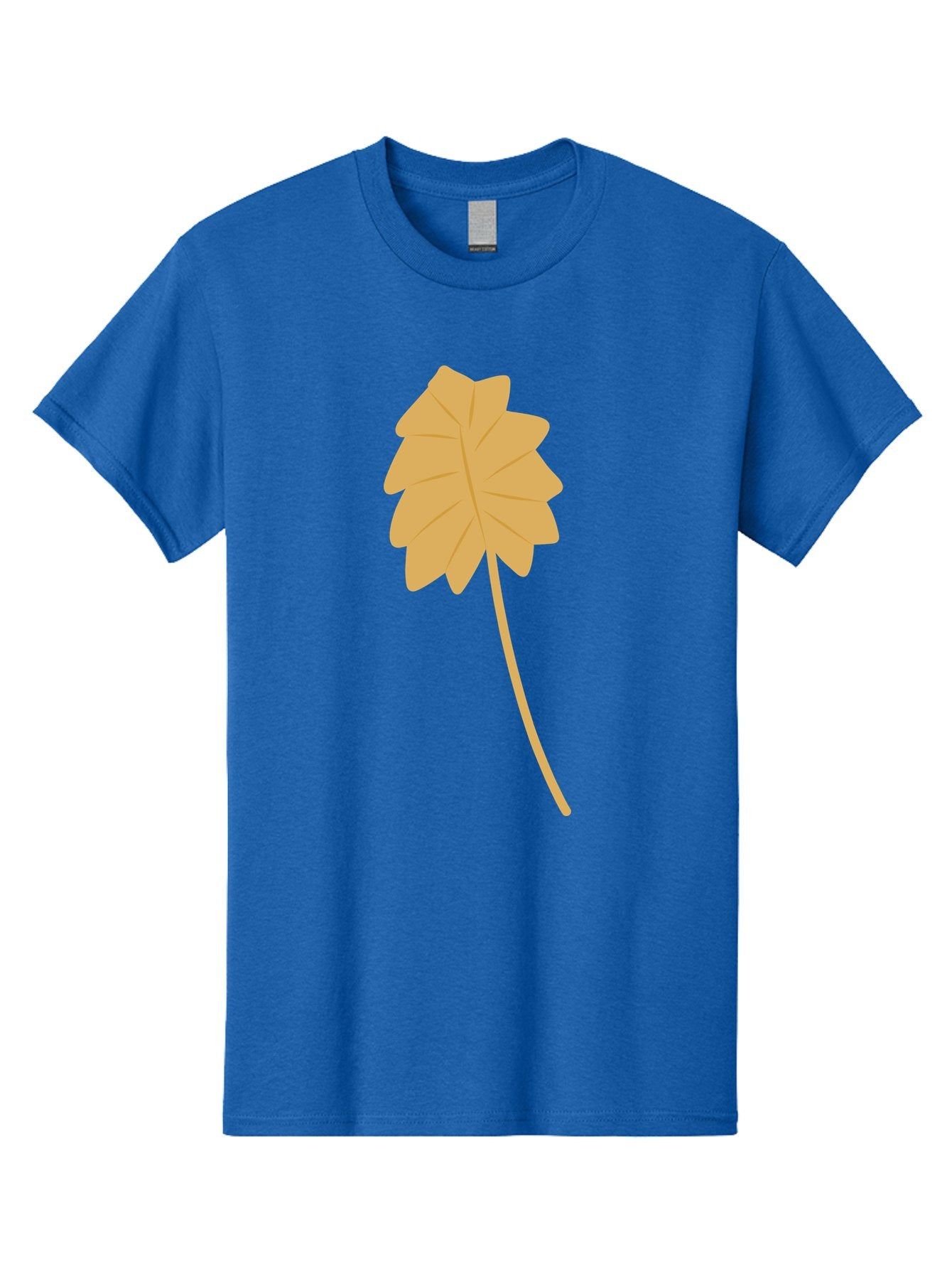 Yellow-Leaf Men'S Graphic Tee, 100% Cotton, Comfortable Casual Summer Wear, Machine Washable, Yellow Leaf, Autumn Leaf, Fall Foliage, Nature Illustration, Single Leaf, Simple Design, Leaf Icon, Graphic Leaf Aae087 4