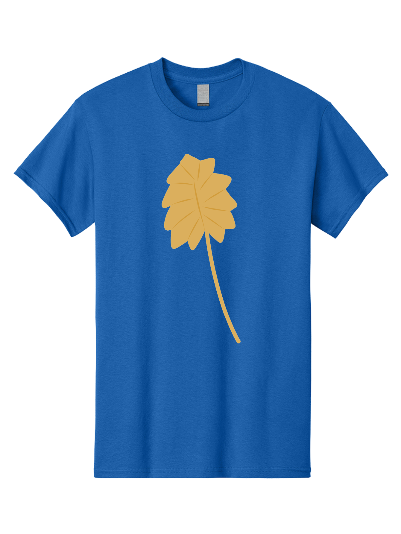 Yellow-Leaf Men'S Graphic Tee, 100% Cotton, Comfortable Casual Summer Wear, Machine Washable, Yellow Leaf, Autumn Leaf, Fall Foliage, Nature Illustration, Single Leaf, Simple Design, Leaf Icon, Graphic Leaf Aae087 23