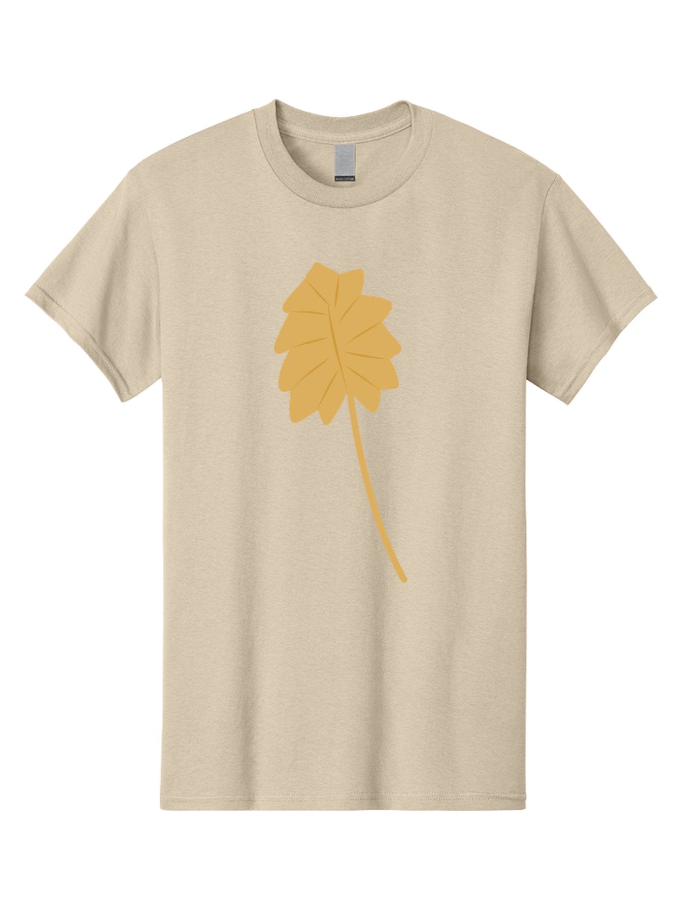 Yellow-Leaf Men'S Graphic Tee, 100% Cotton, Comfortable Casual Summer Wear, Machine Washable, Yellow Leaf, Autumn Leaf, Fall Foliage, Nature Illustration, Single Leaf, Simple Design, Leaf Icon, Graphic Leaf Aae087 13