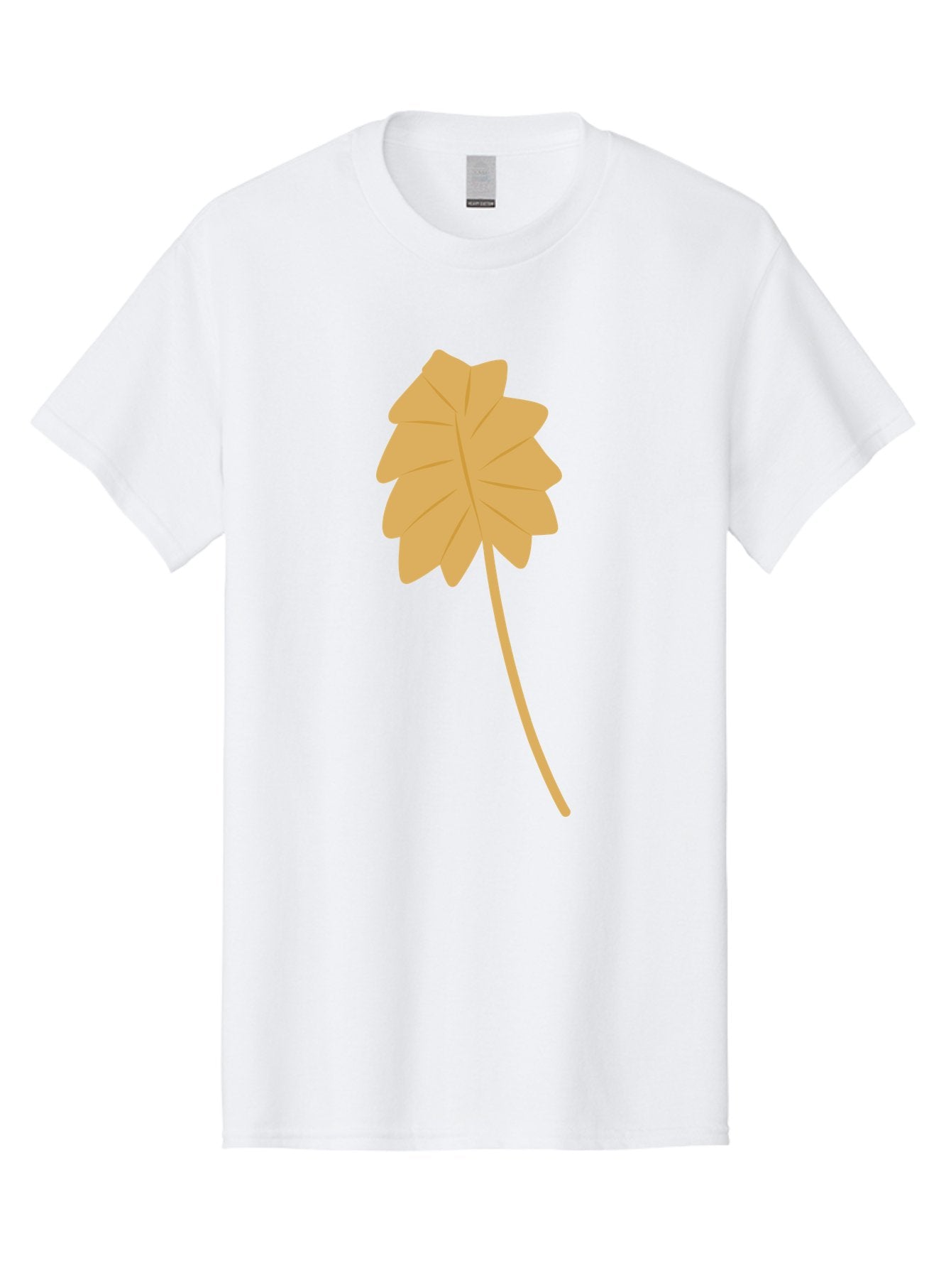 Yellow-Leaf Men'S Graphic Tee, 100% Cotton, Comfortable Casual Summer Wear, Machine Washable, Yellow Leaf, Autumn Leaf, Fall Foliage, Nature Illustration, Single Leaf, Simple Design, Leaf Icon, Graphic Leaf Aae087 5