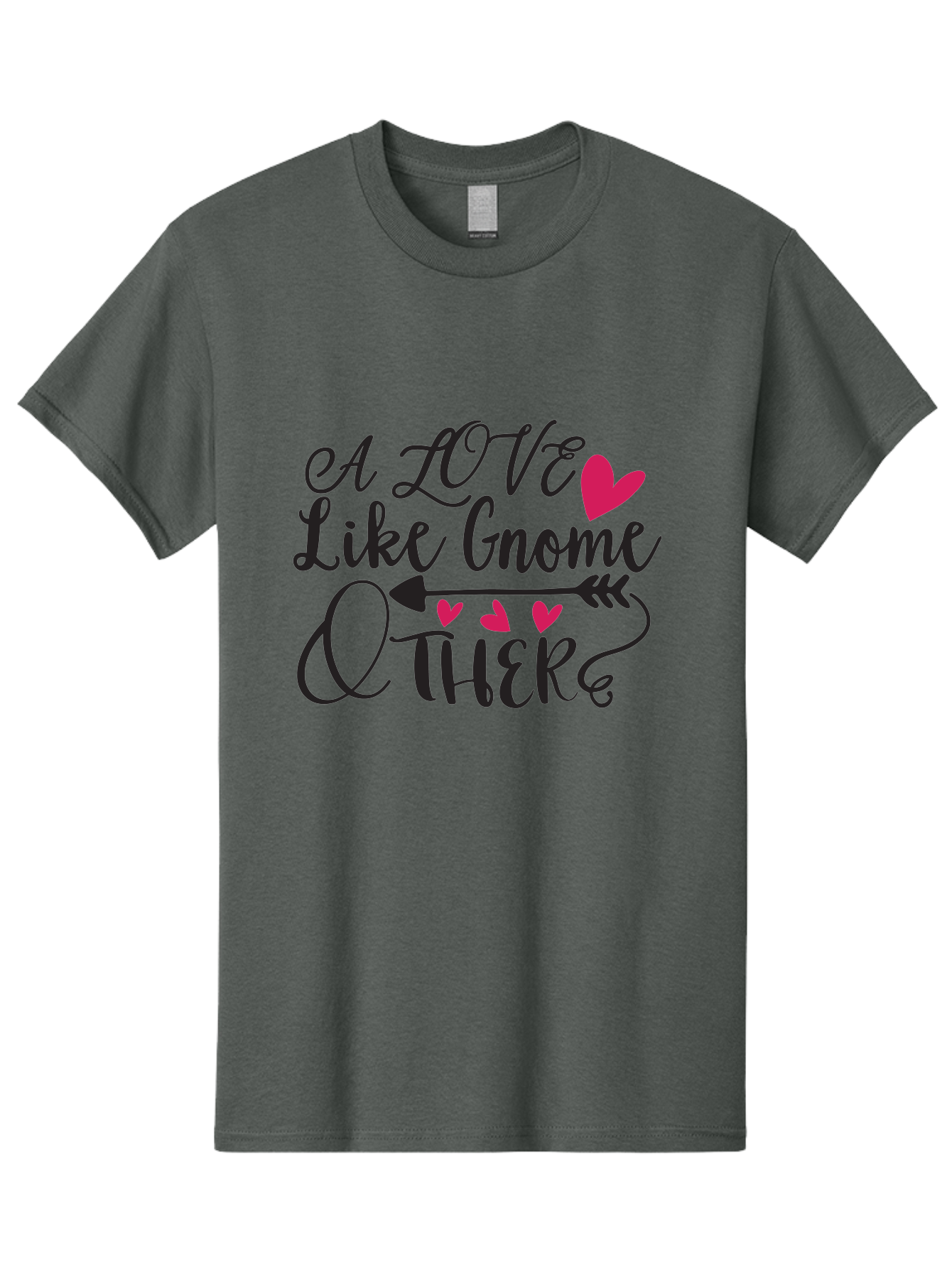 A Love Like Gnome Other Men'S Graphic Tee, 100% Cotton, Comfortable Casual Summer Wear, Machine Washable, Love Quote, Gnome Love, Quirky Phrase, Heartwarming Message, Playful Typography, Cute Design, Whimsical Hearts, Arrow Symbol Aae090 15