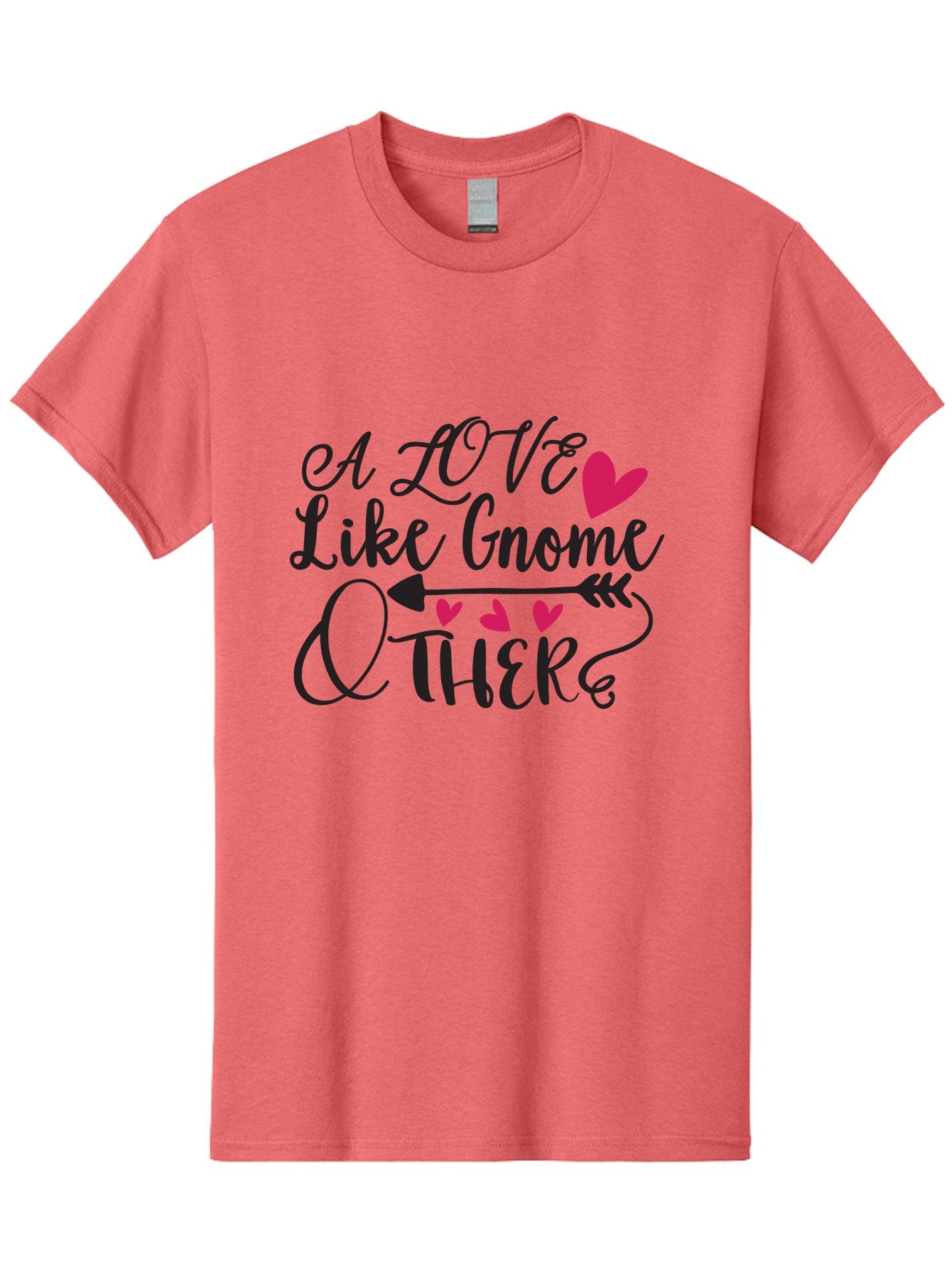 A Love Like Gnome Other Men'S Graphic Tee, 100% Cotton, Comfortable Casual Summer Wear, Machine Washable, Love Quote, Gnome Love, Quirky Phrase, Heartwarming Message, Playful Typography, Cute Design, Whimsical Hearts, Arrow Symbol Aae090 9
