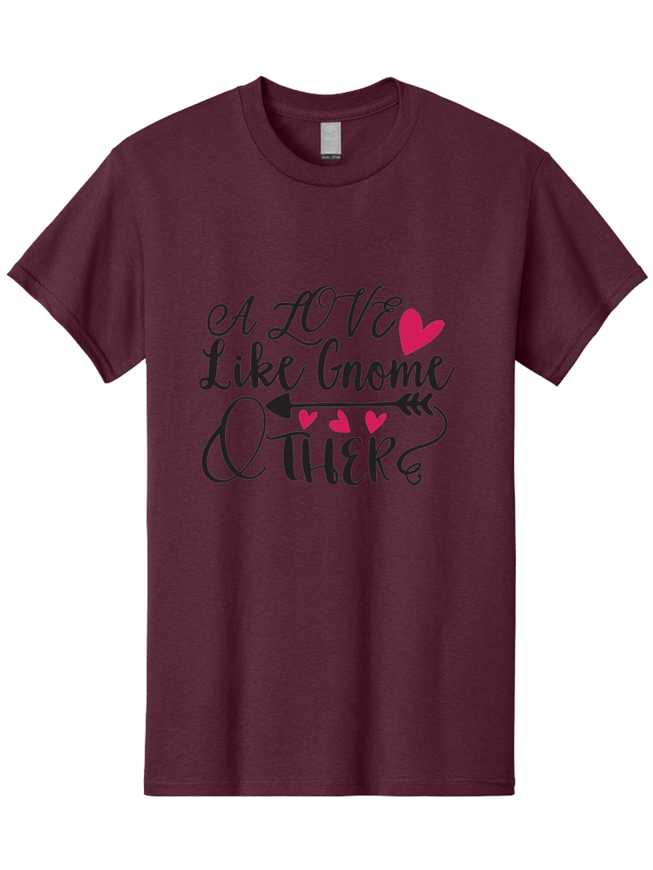 A Love Like Gnome Other Men'S Graphic Tee, 100% Cotton, Comfortable Casual Summer Wear, Machine Washable, Love Quote, Gnome Love, Quirky Phrase, Heartwarming Message, Playful Typography, Cute Design, Whimsical Hearts, Arrow Symbol Aae090 13