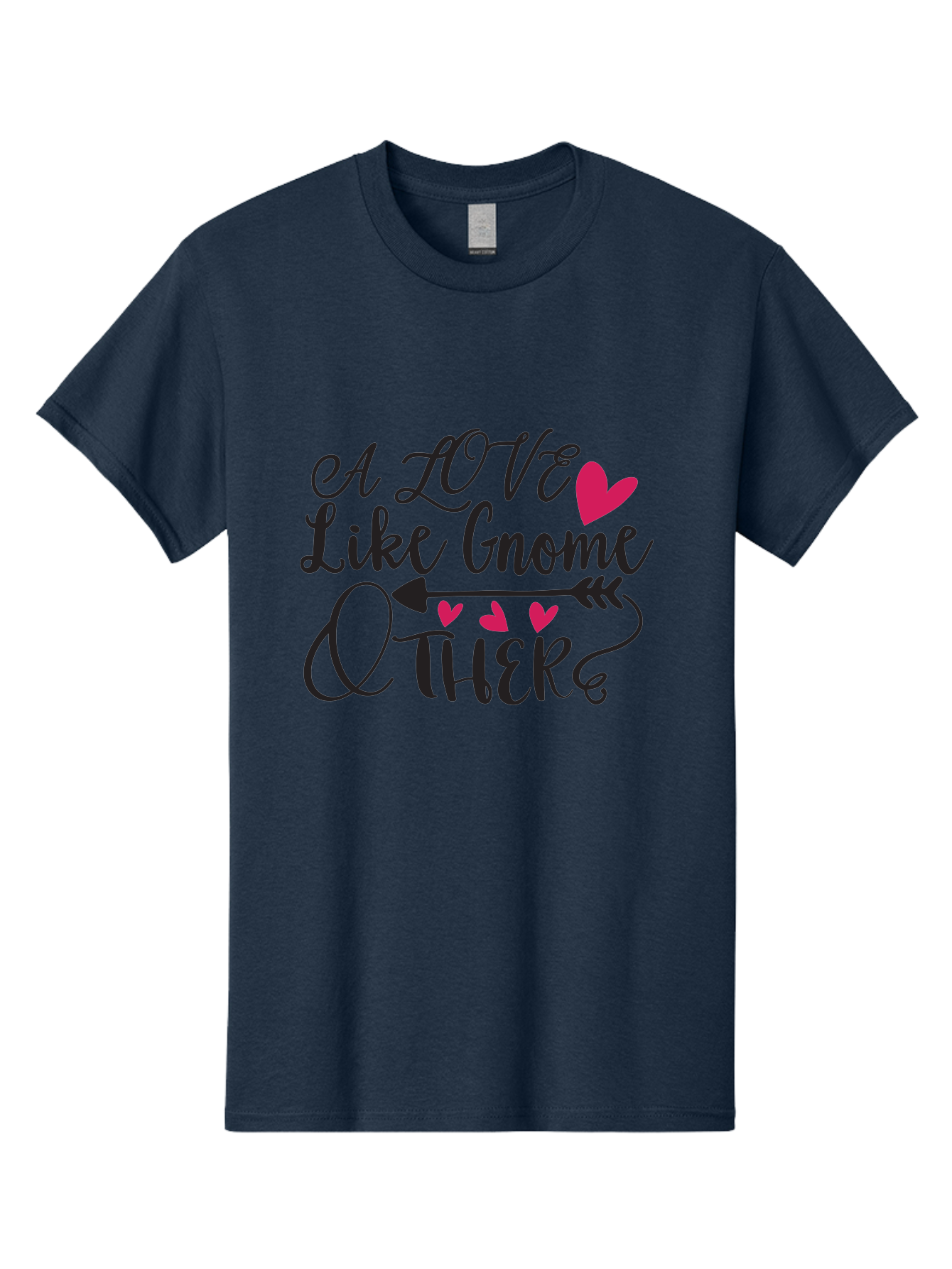 A Love Like Gnome Other Men'S Graphic Tee, 100% Cotton, Comfortable Casual Summer Wear, Machine Washable, Love Quote, Gnome Love, Quirky Phrase, Heartwarming Message, Playful Typography, Cute Design, Whimsical Hearts, Arrow Symbol Aae090 11