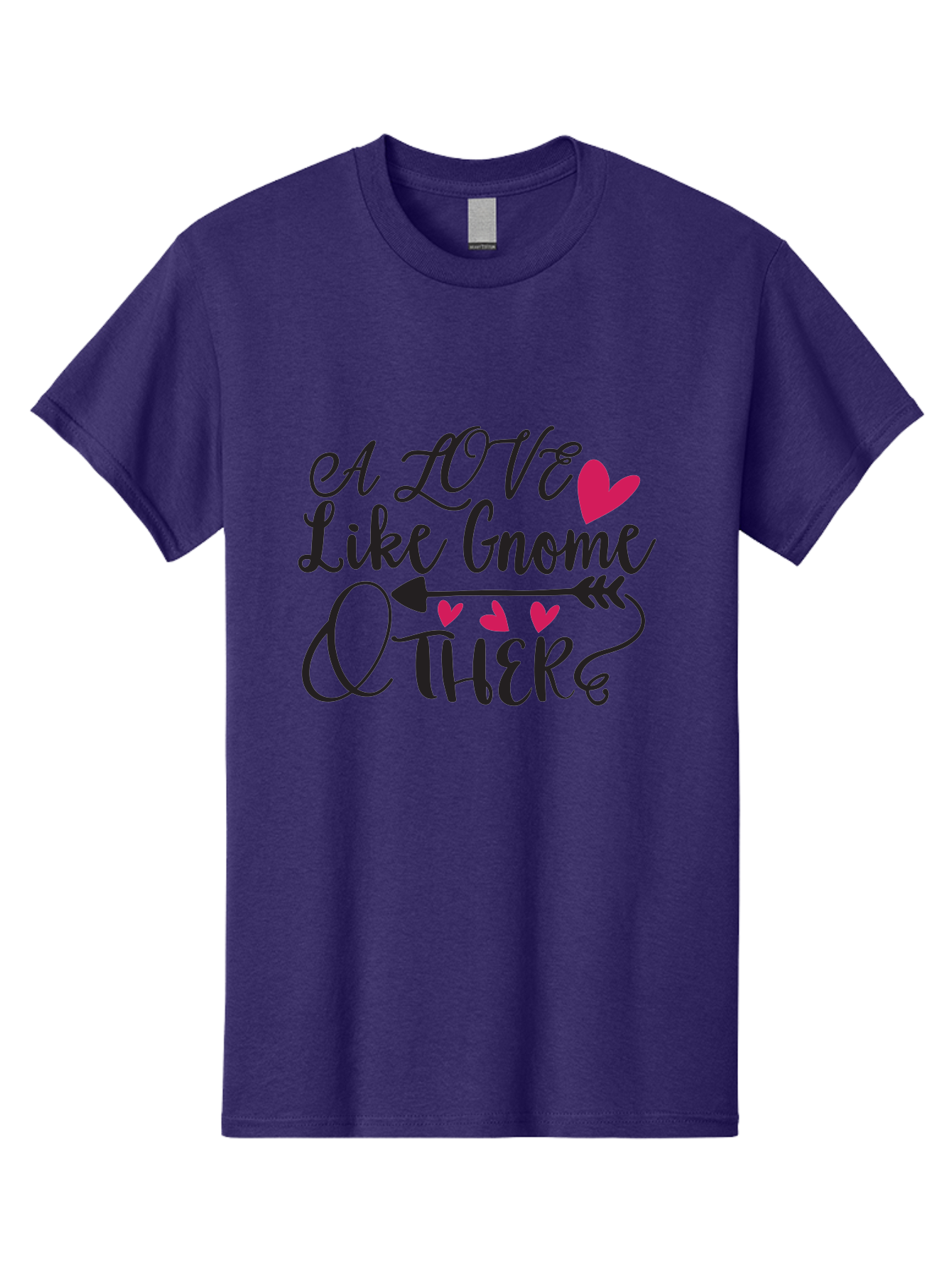 A Love Like Gnome Other Men'S Graphic Tee, 100% Cotton, Comfortable Casual Summer Wear, Machine Washable, Love Quote, Gnome Love, Quirky Phrase, Heartwarming Message, Playful Typography, Cute Design, Whimsical Hearts, Arrow Symbol Aae090 29