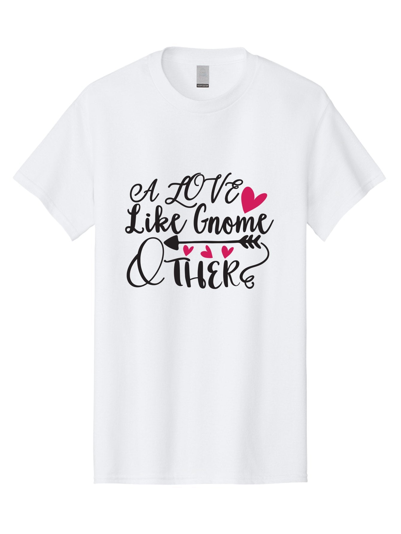 A Love Like Gnome Other Men'S Graphic Tee, 100% Cotton, Comfortable Casual Summer Wear, Machine Washable, Love Quote, Gnome Love, Quirky Phrase, Heartwarming Message, Playful Typography, Cute Design, Whimsical Hearts, Arrow Symbol Aae090 14