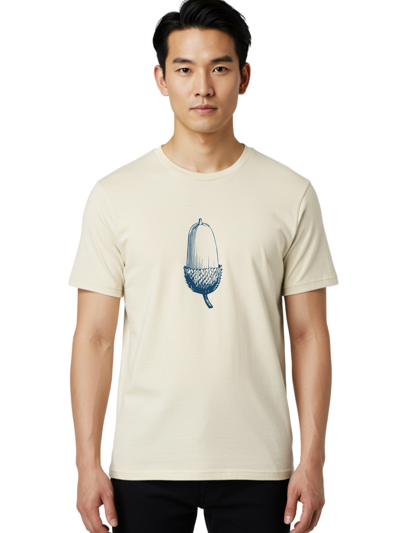 Acorn Men'S Graphic Tee, 100% Cotton, Comfortable Casual Summer Wear, Machine Washable, Acorn Illustration, Oak Tree Symbol, Nature-Inspired Design, Botanical Art, Simple Line Drawing, Forest Element, Abstract Shape, Minimalist Icon Aae093 16