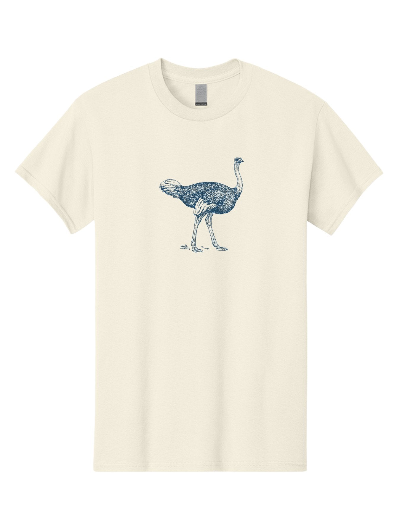 African Ostrich Walk Men'S Graphic Tee, 100% Cotton, Comfortable Casual Summer Wear, Machine Washable, Ostrich Illustration, Bird Drawing, Wildlife Art, Long Neck, Large Bird, Detailed Feathers, Line Art, Fauna, Avian Aae095 9