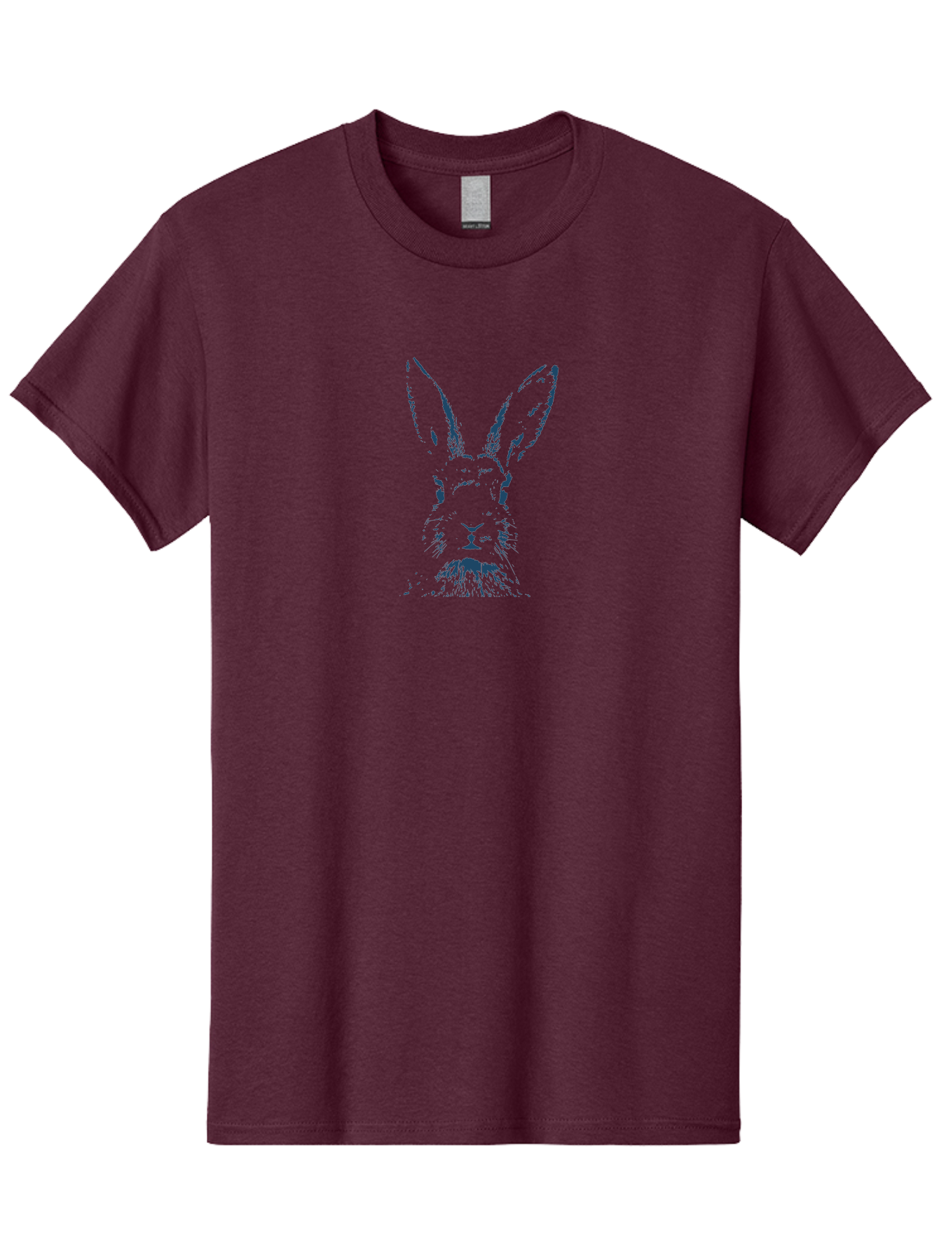 Alert Bunny Men'S Graphic Tee, 100% Cotton, Comfortable Casual Summer Wear, Machine Washable, Rabbit Face, Bunny Portrait, Long Ears, Whiskers, Abstract Art, Creative Design, Animal Illustration, Pop Art Style, Rabbit Features Aae096