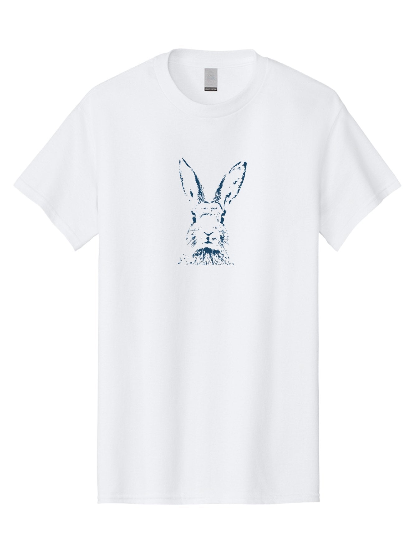 Alert Bunny Men'S Graphic Tee, 100% Cotton, Comfortable Casual Summer Wear, Machine Washable, Rabbit Face, Bunny Portrait, Long Ears, Whiskers, Abstract Art, Creative Design, Animal Illustration, Pop Art Style, Rabbit Features Aae096 11