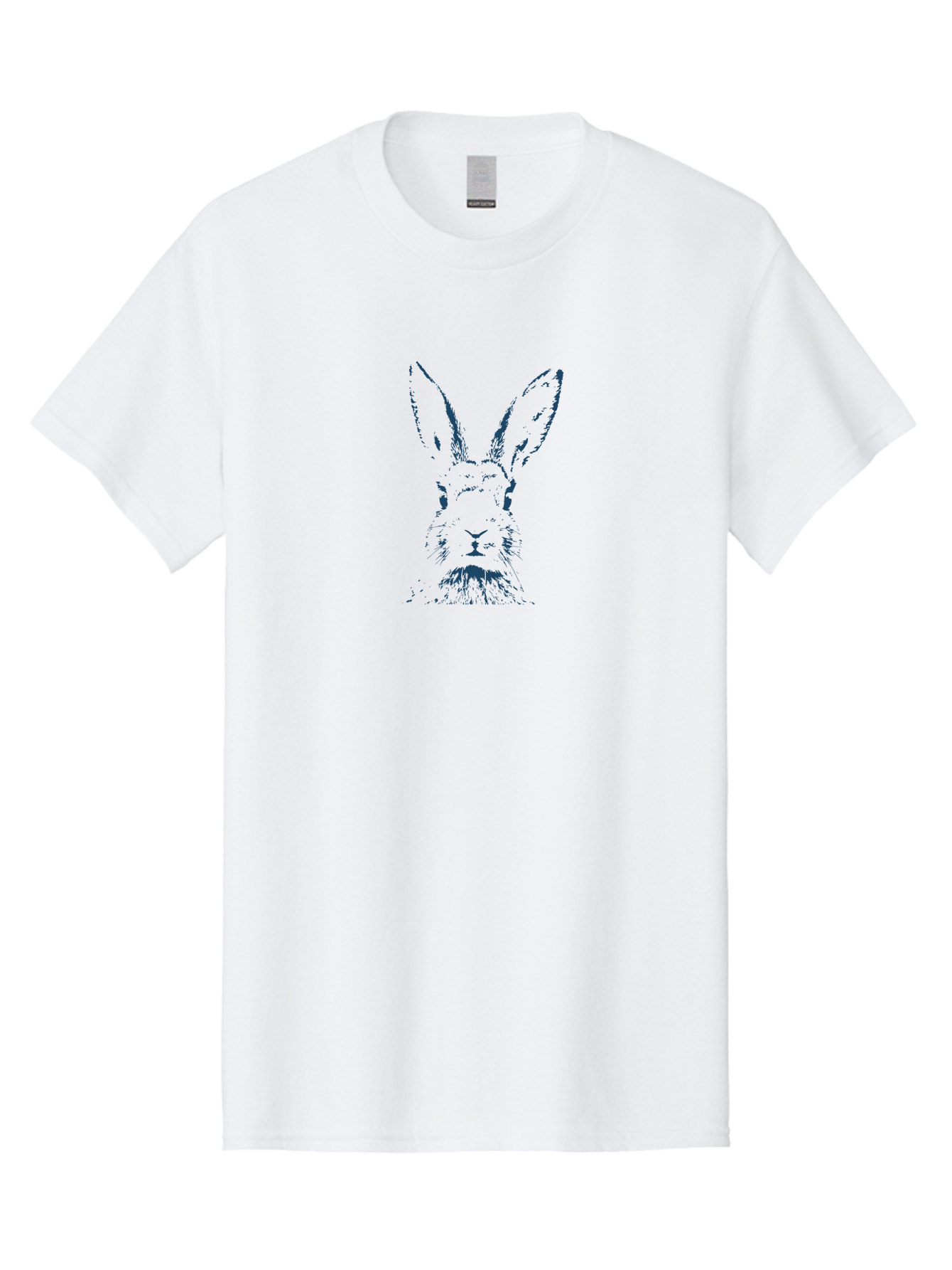 Alert Bunny Men'S Graphic Tee, 100% Cotton, Comfortable Casual Summer Wear, Machine Washable, Rabbit Face, Bunny Portrait, Long Ears, Whiskers, Abstract Art, Creative Design, Animal Illustration, Pop Art Style, Rabbit Features Aae096 7