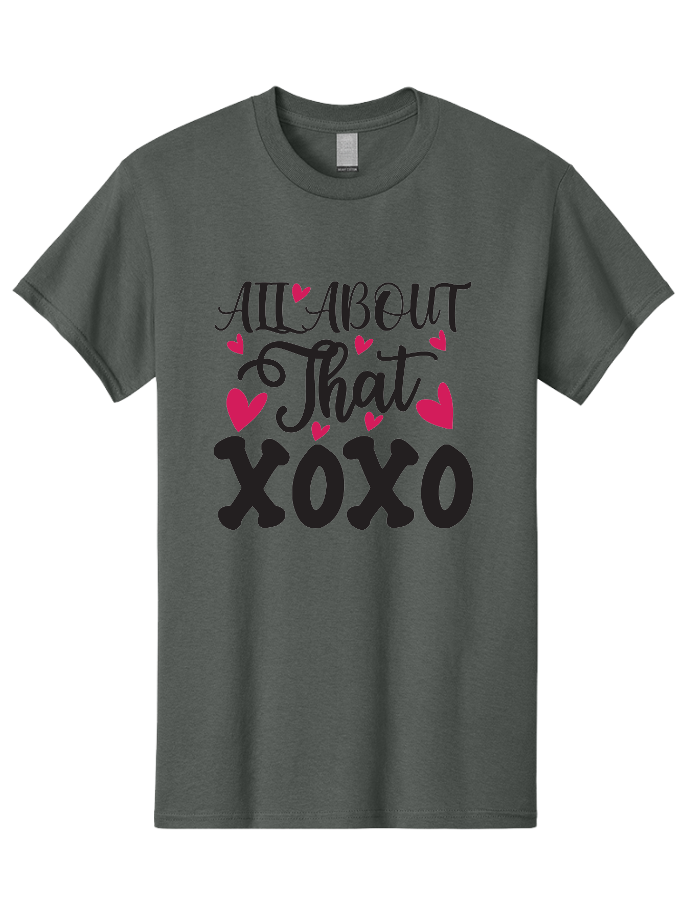 All About That Xoxo Men'S Graphic Tee, 100% Cotton, Comfortable Casual Summer Wear, Machine Washable, Love Quotes, Heart Graphics, Xoxo Phrase, Pink Hearts, Black Typography, Valentines Day, Love Messages, Heart Shapes, Kisses And Hugs Aae097 23