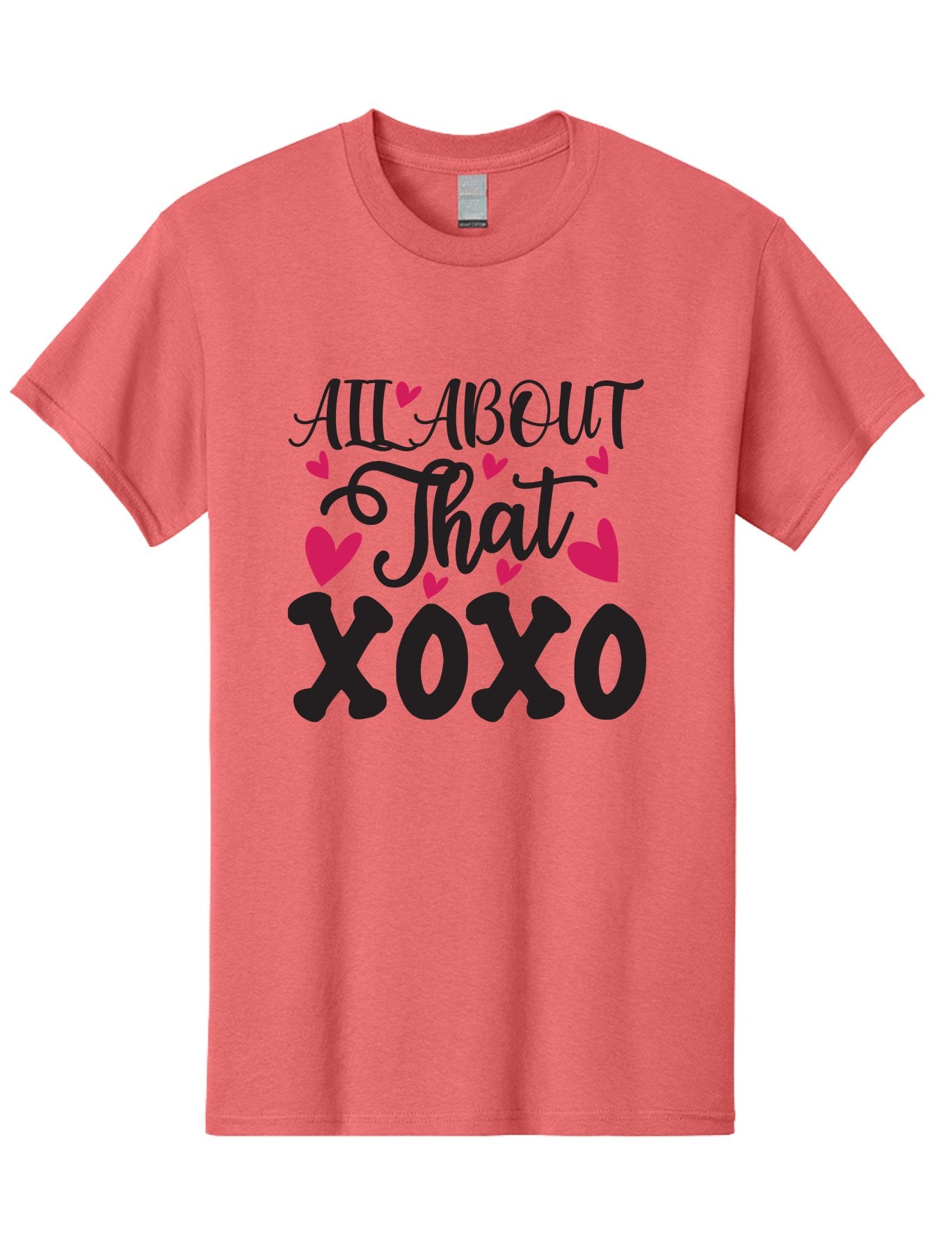 All About That Xoxo Men'S Graphic Tee, 100% Cotton, Comfortable Casual Summer Wear, Machine Washable, Love Quotes, Heart Graphics, Xoxo Phrase, Pink Hearts, Black Typography, Valentines Day, Love Messages, Heart Shapes, Kisses And Hugs Aae097 6