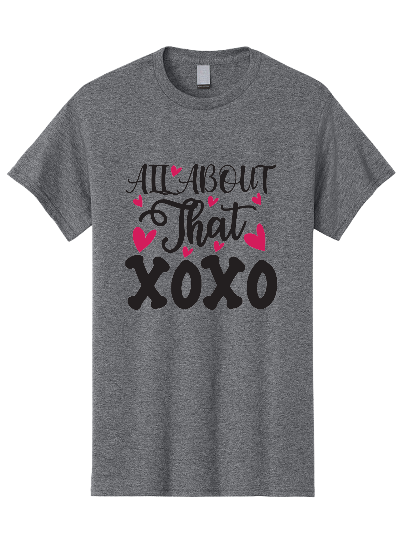 All About That Xoxo Men'S Graphic Tee, 100% Cotton, Comfortable Casual Summer Wear, Machine Washable, Love Quotes, Heart Graphics, Xoxo Phrase, Pink Hearts, Black Typography, Valentines Day, Love Messages, Heart Shapes, Kisses And Hugs Aae097 25