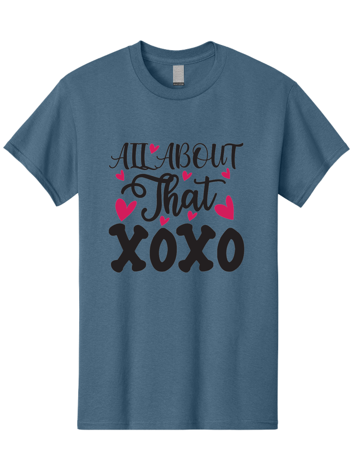 All About That Xoxo Men'S Graphic Tee, 100% Cotton, Comfortable Casual Summer Wear, Machine Washable, Love Quotes, Heart Graphics, Xoxo Phrase, Pink Hearts, Black Typography, Valentines Day, Love Messages, Heart Shapes, Kisses And Hugs Aae097 19