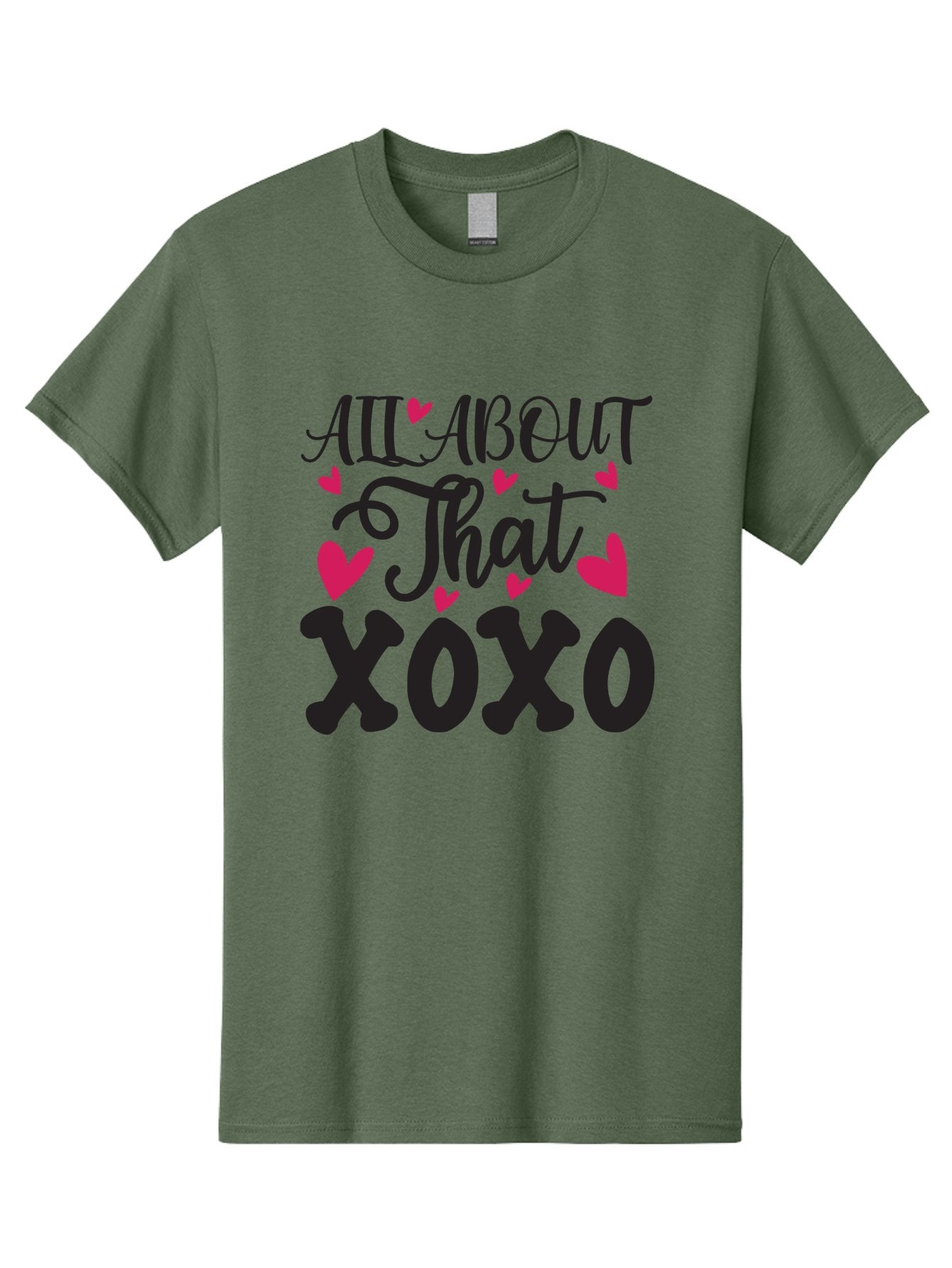All About That Xoxo Men'S Graphic Tee, 100% Cotton, Comfortable Casual Summer Wear, Machine Washable, Love Quotes, Heart Graphics, Xoxo Phrase, Pink Hearts, Black Typography, Valentines Day, Love Messages, Heart Shapes, Kisses And Hugs Aae097 5