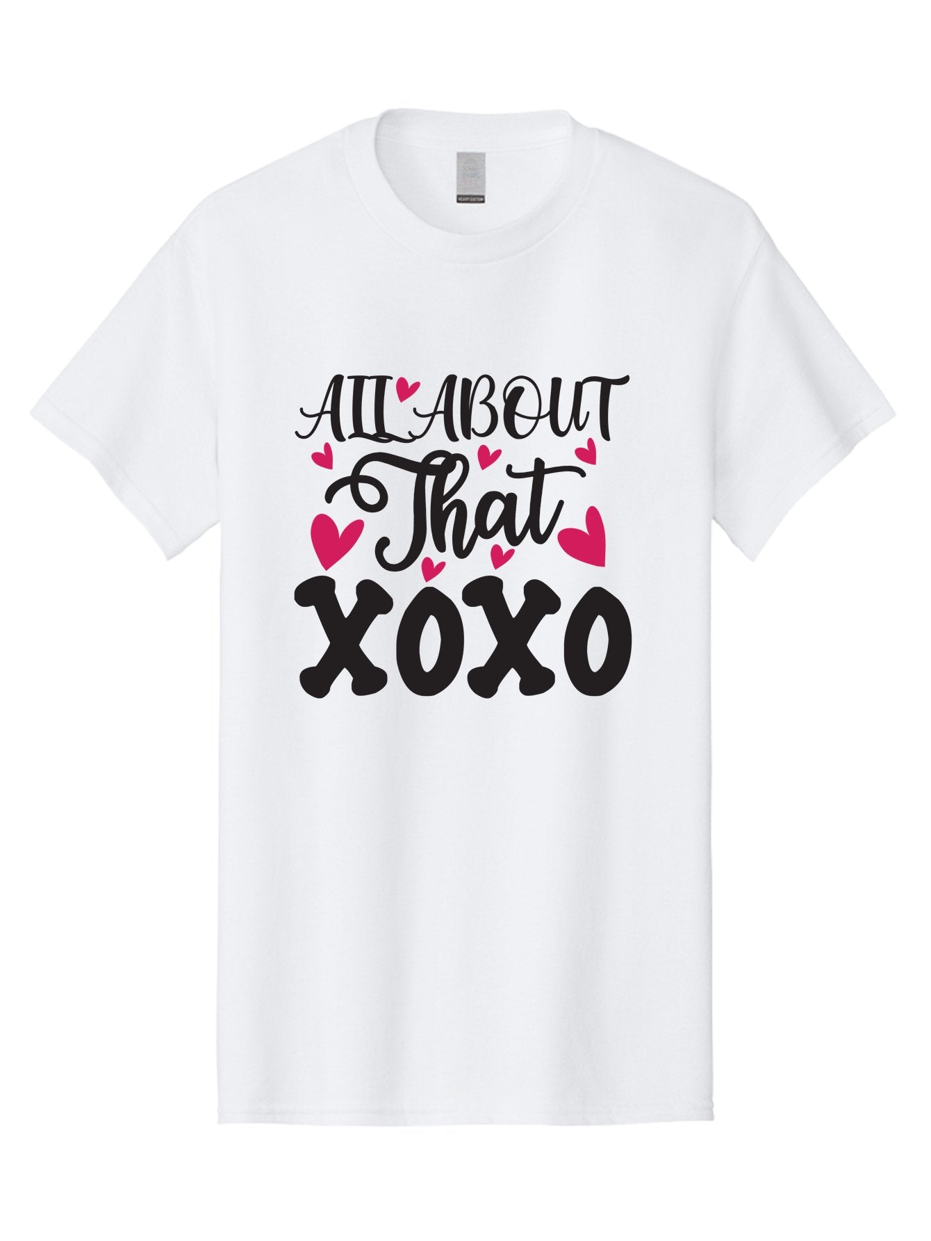 All About That Xoxo Men'S Graphic Tee, 100% Cotton, Comfortable Casual Summer Wear, Machine Washable, Love Quotes, Heart Graphics, Xoxo Phrase, Pink Hearts, Black Typography, Valentines Day, Love Messages, Heart Shapes, Kisses And Hugs Aae097 10