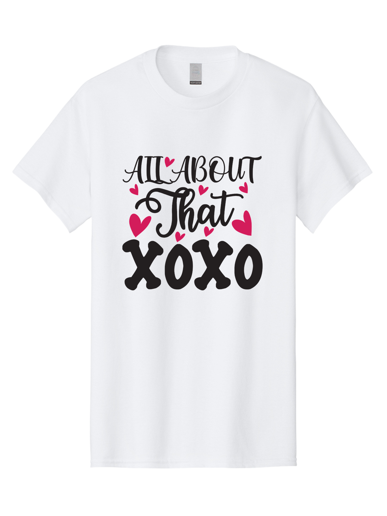 All About That Xoxo Men'S Graphic Tee, 100% Cotton, Comfortable Casual Summer Wear, Machine Washable, Love Quotes, Heart Graphics, Xoxo Phrase, Pink Hearts, Black Typography, Valentines Day, Love Messages, Heart Shapes, Kisses And Hugs Aae097 27