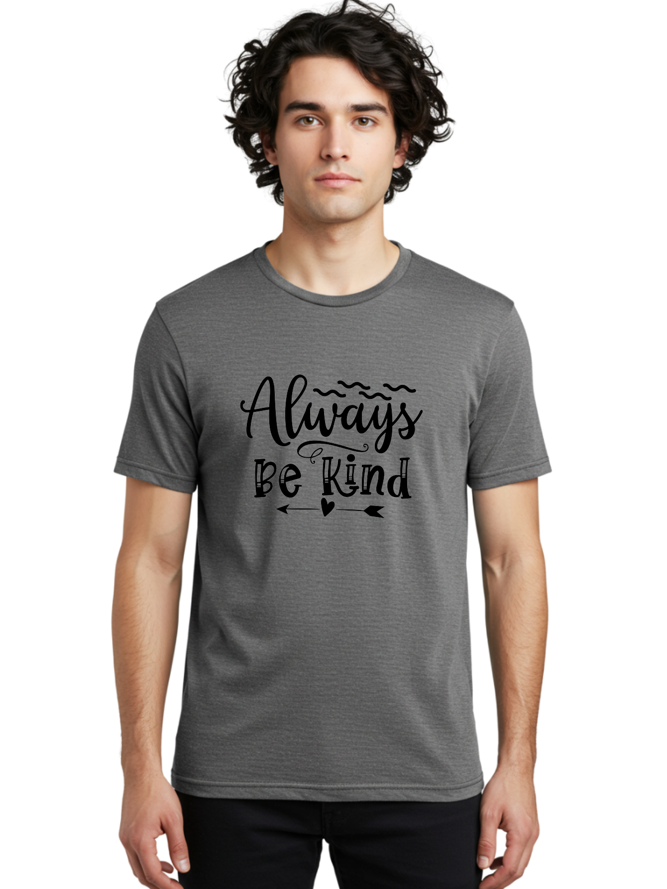 Always Be Kind Men'S Graphic Tee, 100% Cotton, Comfortable Casual Summer Wear, Machine Washable, Kindness Matters, Inspirational Quote, Motivational Phrase, Positive Message, Heartwarming Sentiment, Love And Care Aae100 10