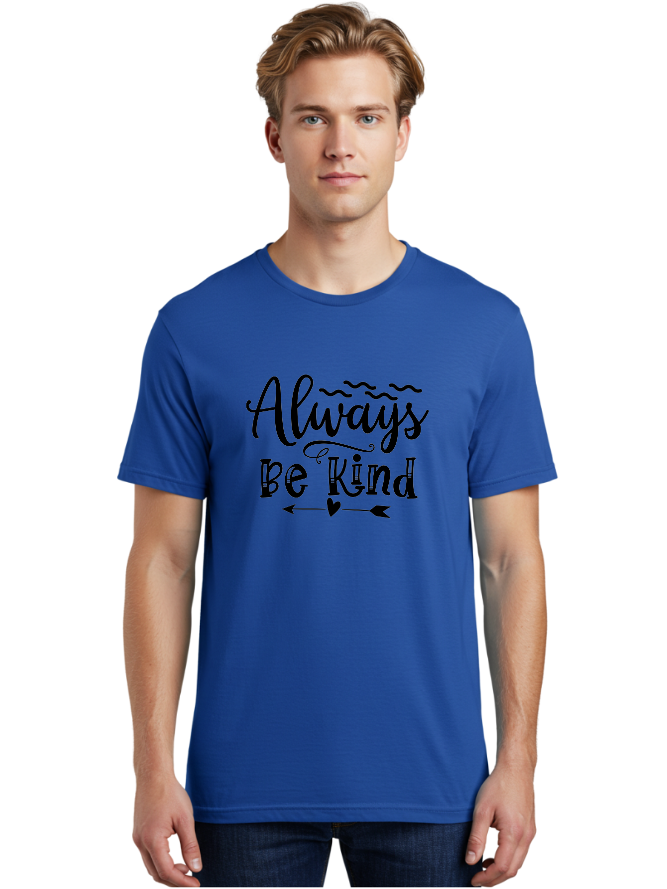 Always Be Kind Men'S Graphic Tee, 100% Cotton, Comfortable Casual Summer Wear, Machine Washable, Kindness Matters, Inspirational Quote, Motivational Phrase, Positive Message, Heartwarming Sentiment, Love And Care Aae100 22