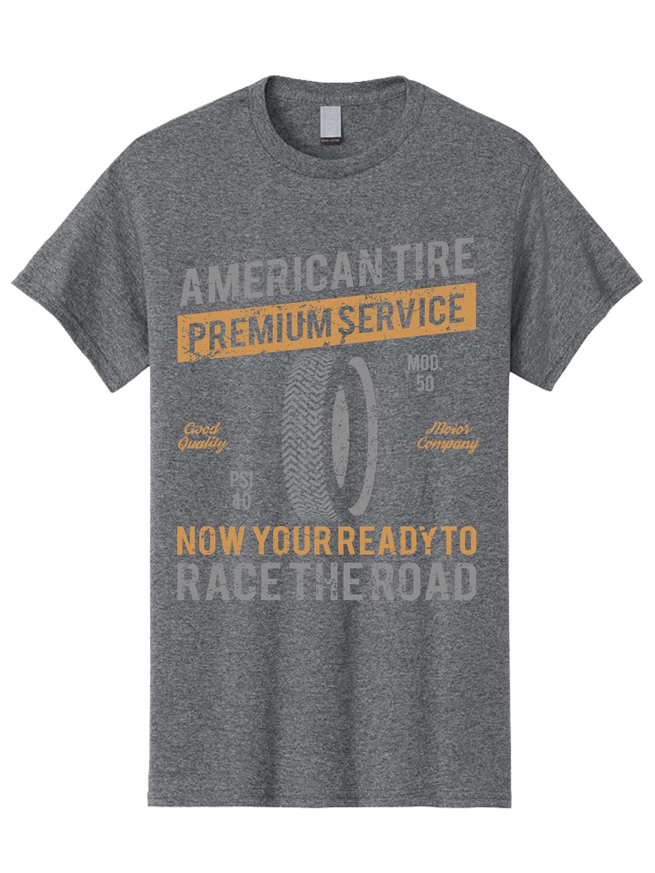 American Tire Distressed Men'S Graphic Tee, 100% Cotton, Comfortable Casual Summer Wear, Machine Washable, American Tire Premium Service, Vehicle Maintenance, Road Safety, Tire Quality, Good Company, Racing Tires, Automotive Services, Aae101
