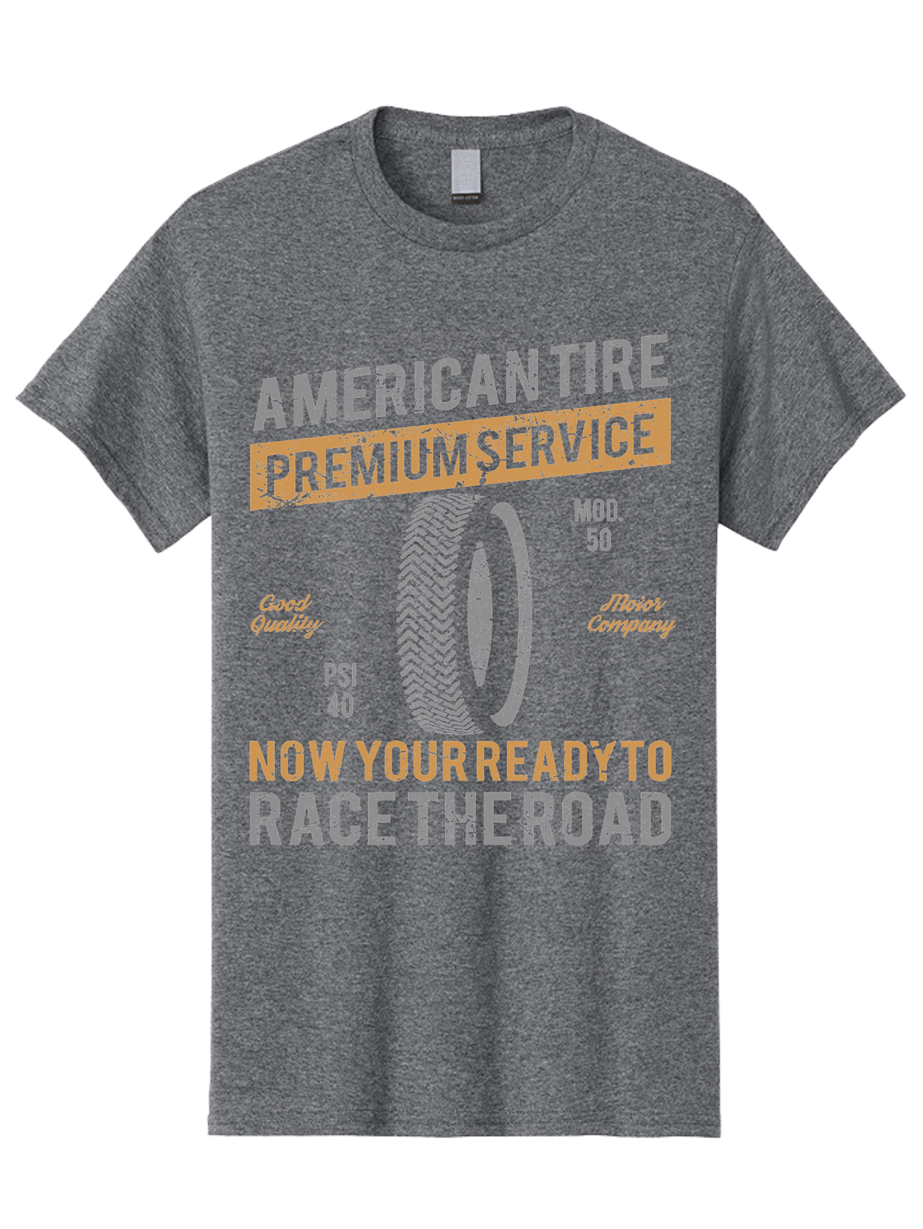 American Tire Distressed Men'S Graphic Tee, 100% Cotton, Comfortable Casual Summer Wear, Machine Washable, American Tire Premium Service, Vehicle Maintenance, Road Safety, Tire Quality, Good Company, Racing Tires, Automotive Services, Aae101 23