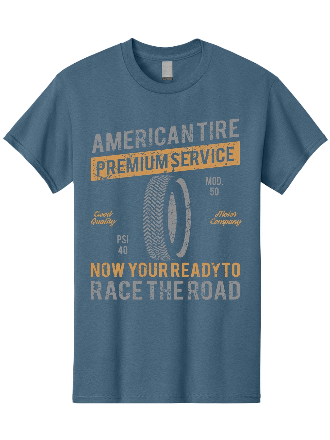 American Tire Distressed Men'S Graphic Tee, 100% Cotton, Comfortable Casual Summer Wear, Machine Washable, American Tire Premium Service, Vehicle Maintenance, Road Safety, Tire Quality, Good Company, Racing Tires, Automotive Services, Aae101