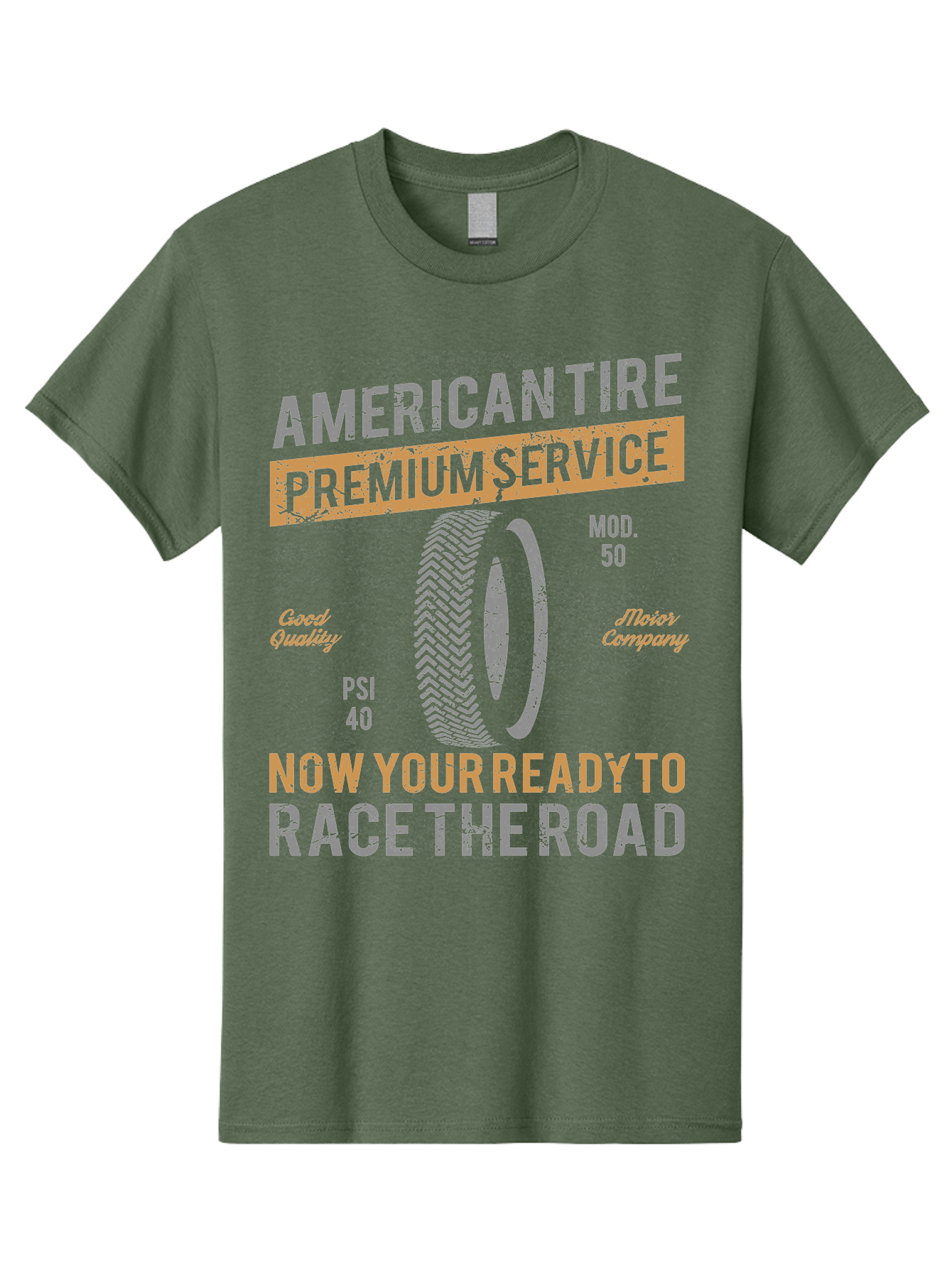 American Tire Distressed Men'S Graphic Tee, 100% Cotton, Comfortable Casual Summer Wear, Machine Washable, American Tire Premium Service, Vehicle Maintenance, Road Safety, Tire Quality, Good Company, Racing Tires, Automotive Services, Aae101 11