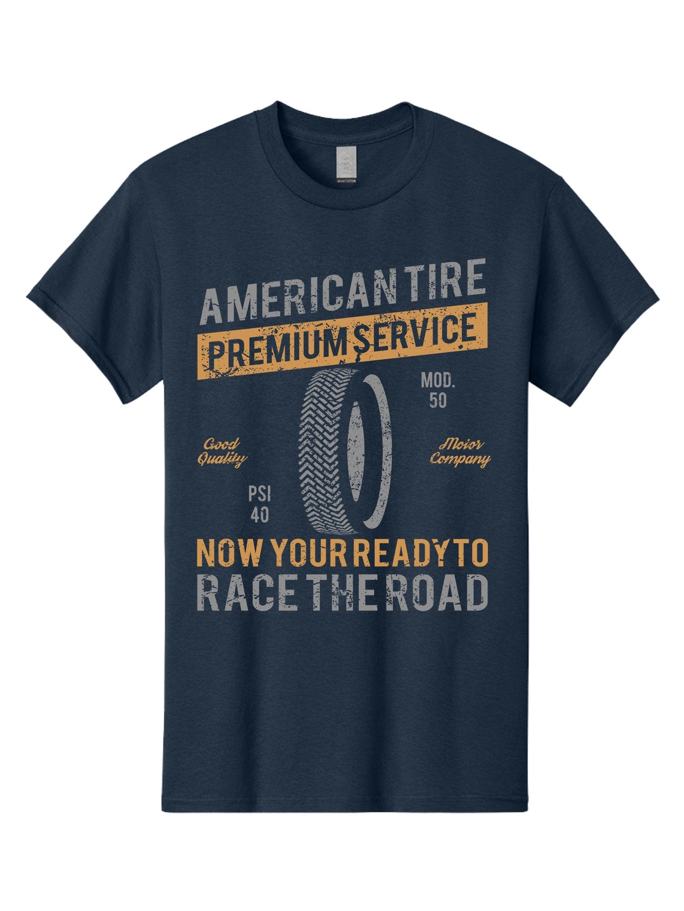 American Tire Distressed Men'S Graphic Tee, 100% Cotton, Comfortable Casual Summer Wear, Machine Washable, American Tire Premium Service, Vehicle Maintenance, Road Safety, Tire Quality, Good Company, Racing Tires, Automotive Services, Aae101 3