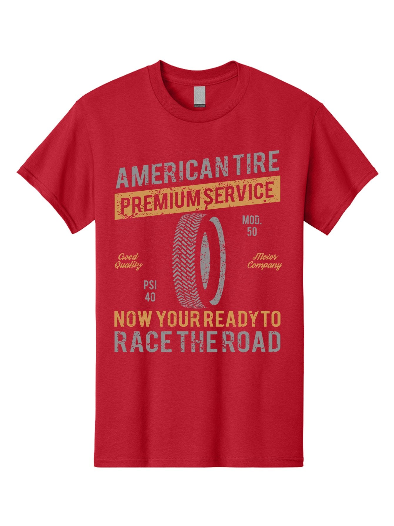 American Tire Distressed Men'S Graphic Tee, 100% Cotton, Comfortable Casual Summer Wear, Machine Washable, American Tire Premium Service, Vehicle Maintenance, Road Safety, Tire Quality, Good Company, Racing Tires, Automotive Services, Aae101 14