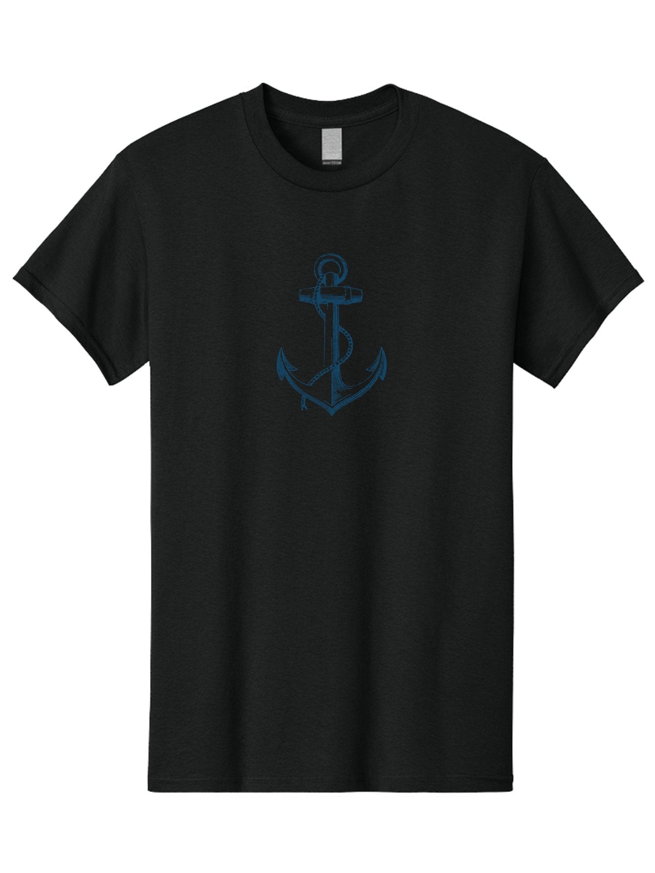 Anchor Men'S Graphic Tee, 100% Cotton, Comfortable Casual Summer Wear, Machine Washable, Anchor Symbol, Nautical Theme, Rope Wrapped, Vintage Illustration, Maritime Emblem, Naval Anchor, Ocean Icon, Naval Symbol Aae102 15