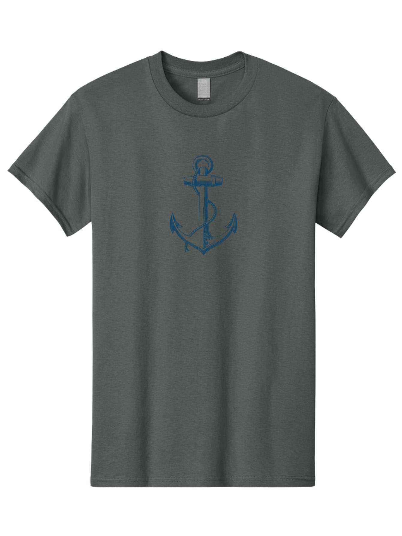 Anchor Men'S Graphic Tee, 100% Cotton, Comfortable Casual Summer Wear, Machine Washable, Anchor Symbol, Nautical Theme, Rope Wrapped, Vintage Illustration, Maritime Emblem, Naval Anchor, Ocean Icon, Naval Symbol Aae102 13