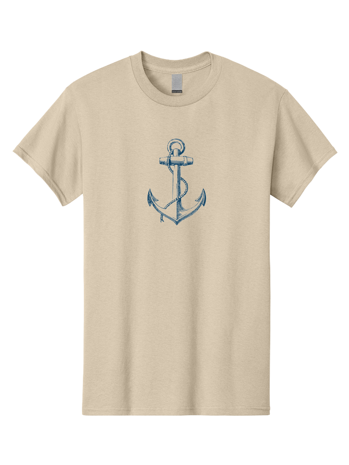 Anchor Men'S Graphic Tee, 100% Cotton, Comfortable Casual Summer Wear, Machine Washable, Anchor Symbol, Nautical Theme, Rope Wrapped, Vintage Illustration, Maritime Emblem, Naval Anchor, Ocean Icon, Naval Symbol Aae102 21