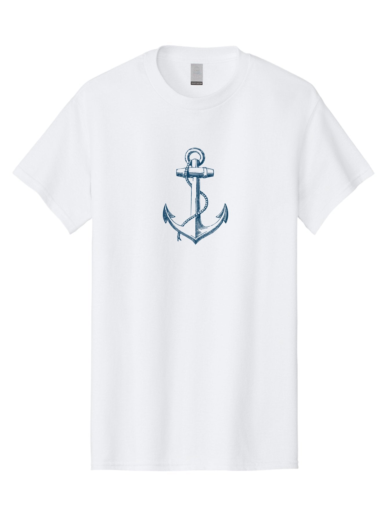 Anchor Men'S Graphic Tee, 100% Cotton, Comfortable Casual Summer Wear, Machine Washable, Anchor Symbol, Nautical Theme, Rope Wrapped, Vintage Illustration, Maritime Emblem, Naval Anchor, Ocean Icon, Naval Symbol Aae102 7