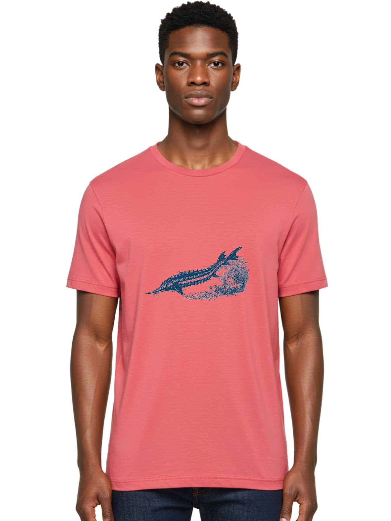Ancient River Fish 2 Men'S Graphic Tee, 100% Cotton, Comfortable Casual Summer Wear, Machine Washable, Sawshark, Marine Life, Ocean Creature, Underwater World, Fish Illustration, Aquatic Animal, Shark Species, Detailed Artwork, Aae104 20