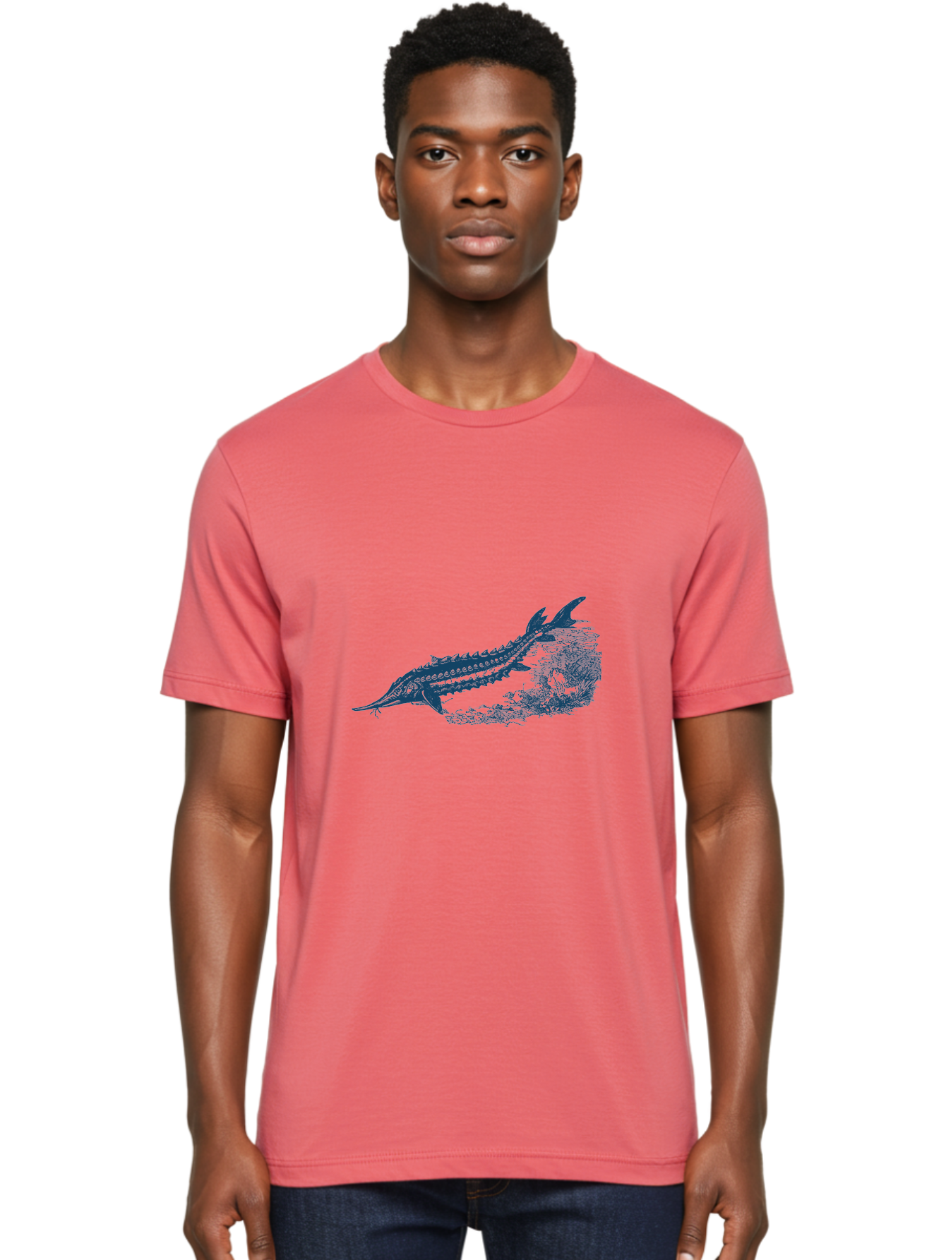 Ancient River Fish 2 Men'S Graphic Tee, 100% Cotton, Comfortable Casual Summer Wear, Machine Washable, Sawshark, Marine Life, Ocean Creature, Underwater World, Fish Illustration, Aquatic Animal, Shark Species, Detailed Artwork, Aae104 18