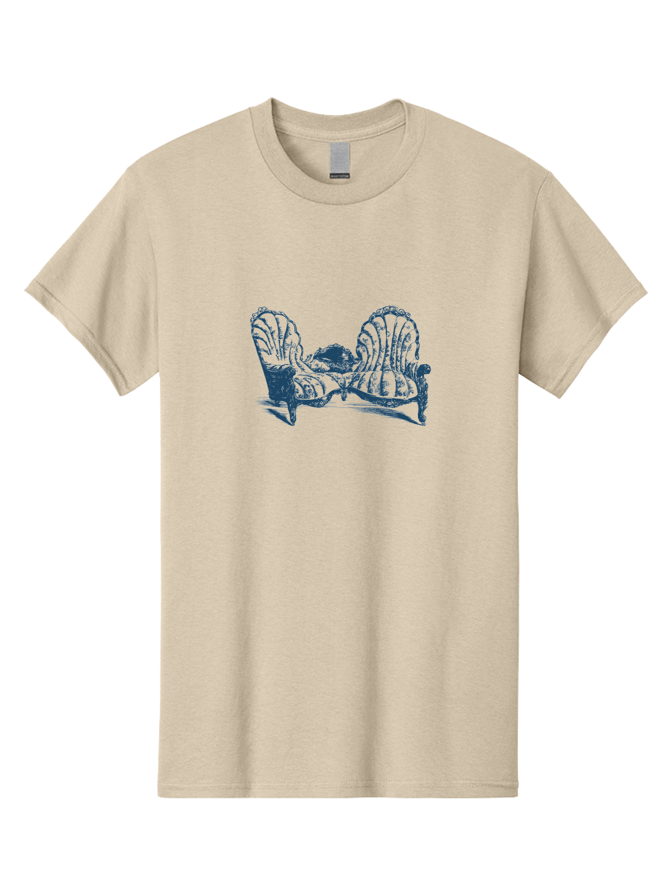 Antique Bloom Sofa Men'S Graphic Tee, 100% Cotton, Comfortable Casual Summer Wear, Machine Washable, Vintage Couch, Ornate Furniture, Reclining Woman, Luxurious Decor, Antique Style, Elegant Atmosphere, Relaxation, Classic Design Aae106 13