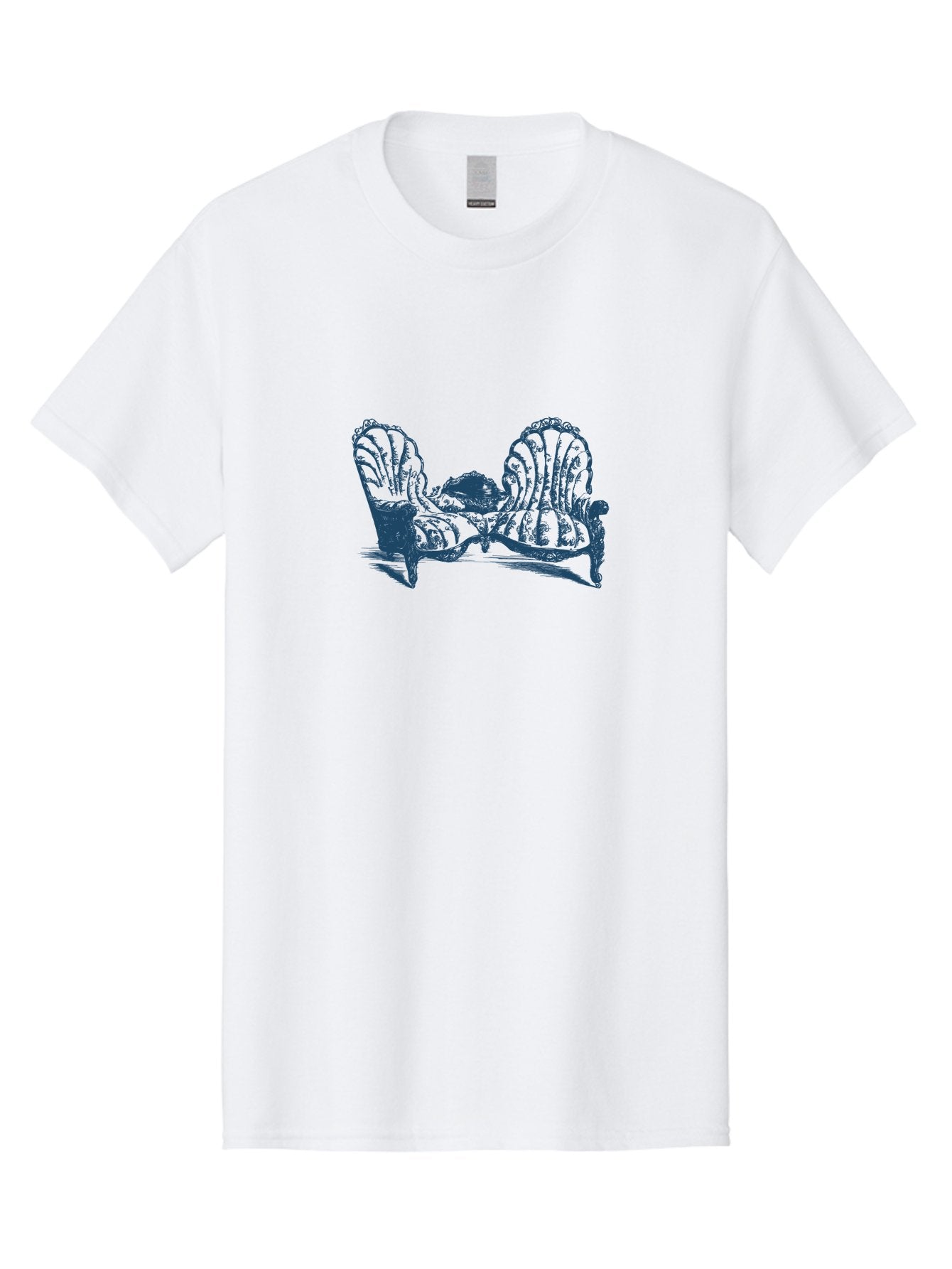 Antique Bloom Sofa Men'S Graphic Tee, 100% Cotton, Comfortable Casual Summer Wear, Machine Washable, Vintage Couch, Ornate Furniture, Reclining Woman, Luxurious Decor, Antique Style, Elegant Atmosphere, Relaxation, Classic Design Aae106 10