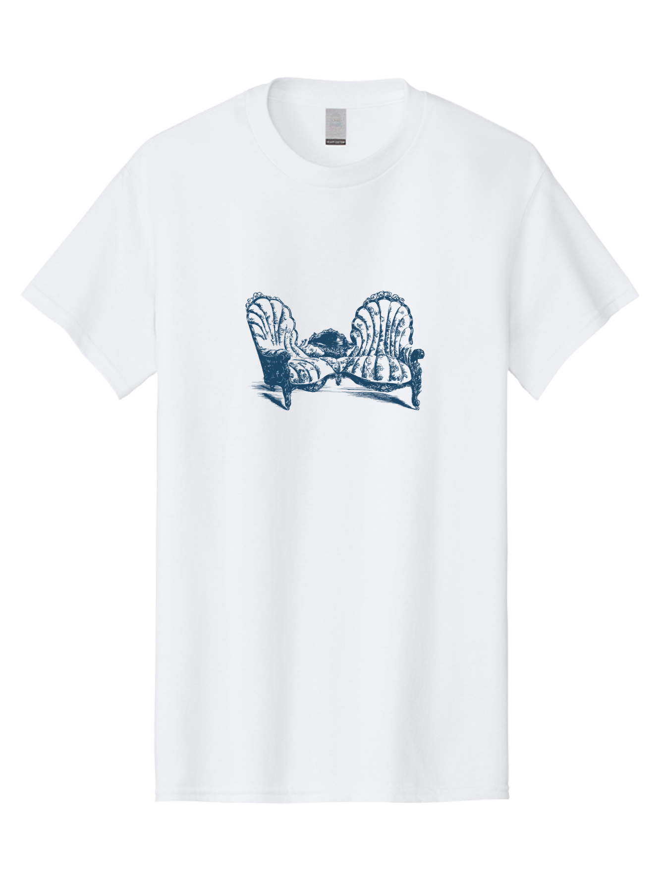 Antique Bloom Sofa Men'S Graphic Tee, 100% Cotton, Comfortable Casual Summer Wear, Machine Washable, Vintage Couch, Ornate Furniture, Reclining Woman, Luxurious Decor, Antique Style, Elegant Atmosphere, Relaxation, Classic Design Aae106 7